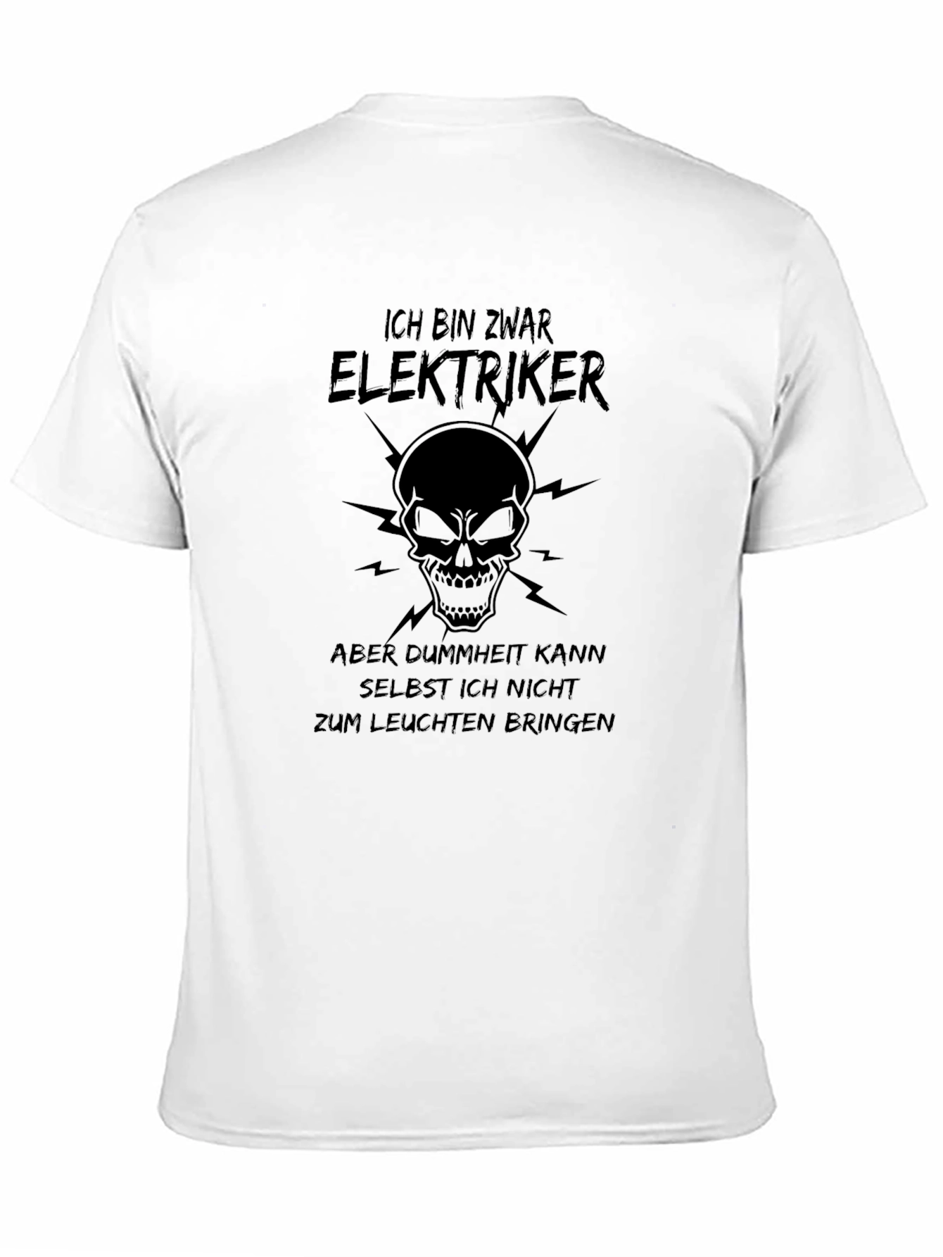 Electrician Skull Humor Graphic T-Shirt