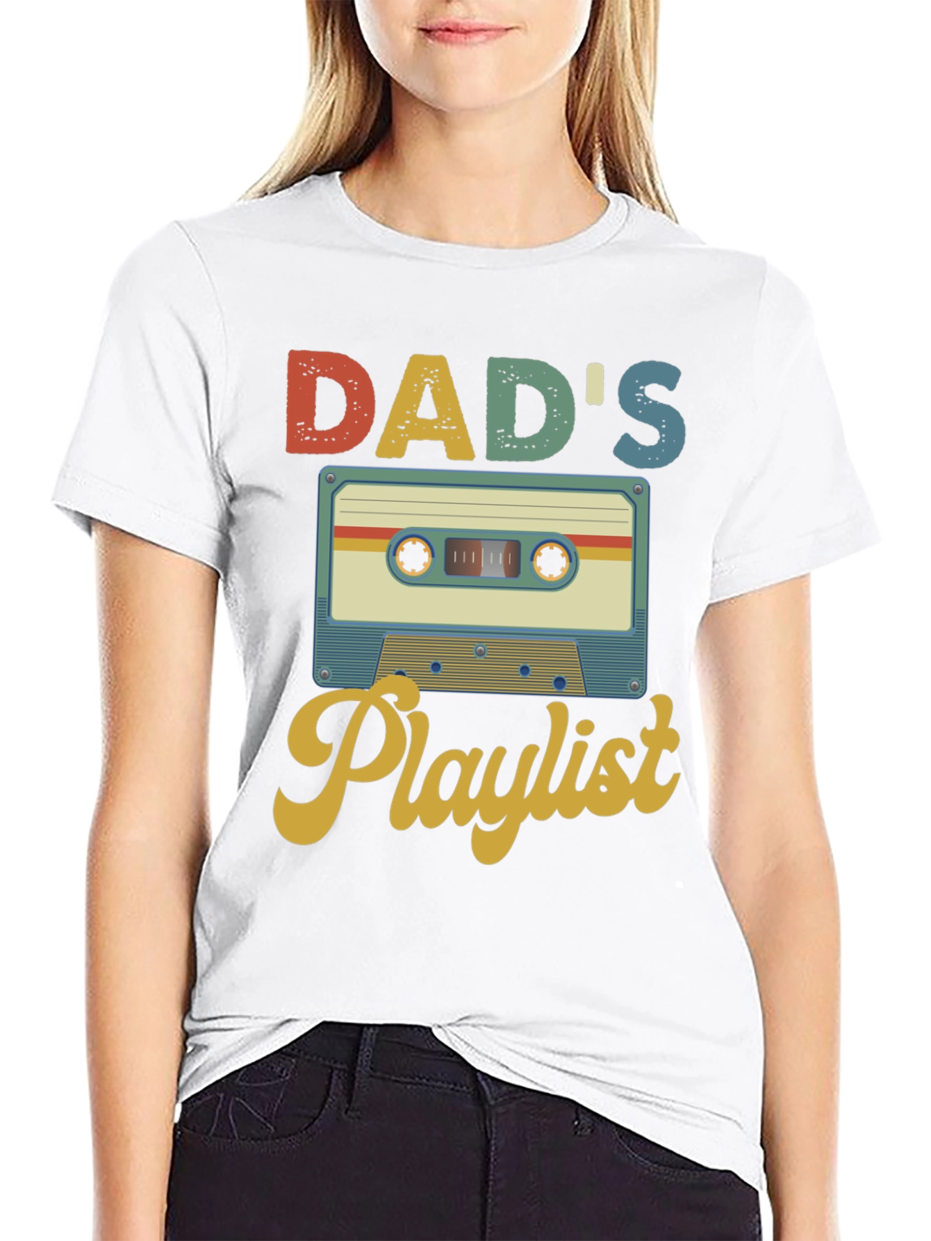 Dads Playlist Retro Cassette Tape Graphic Tee
