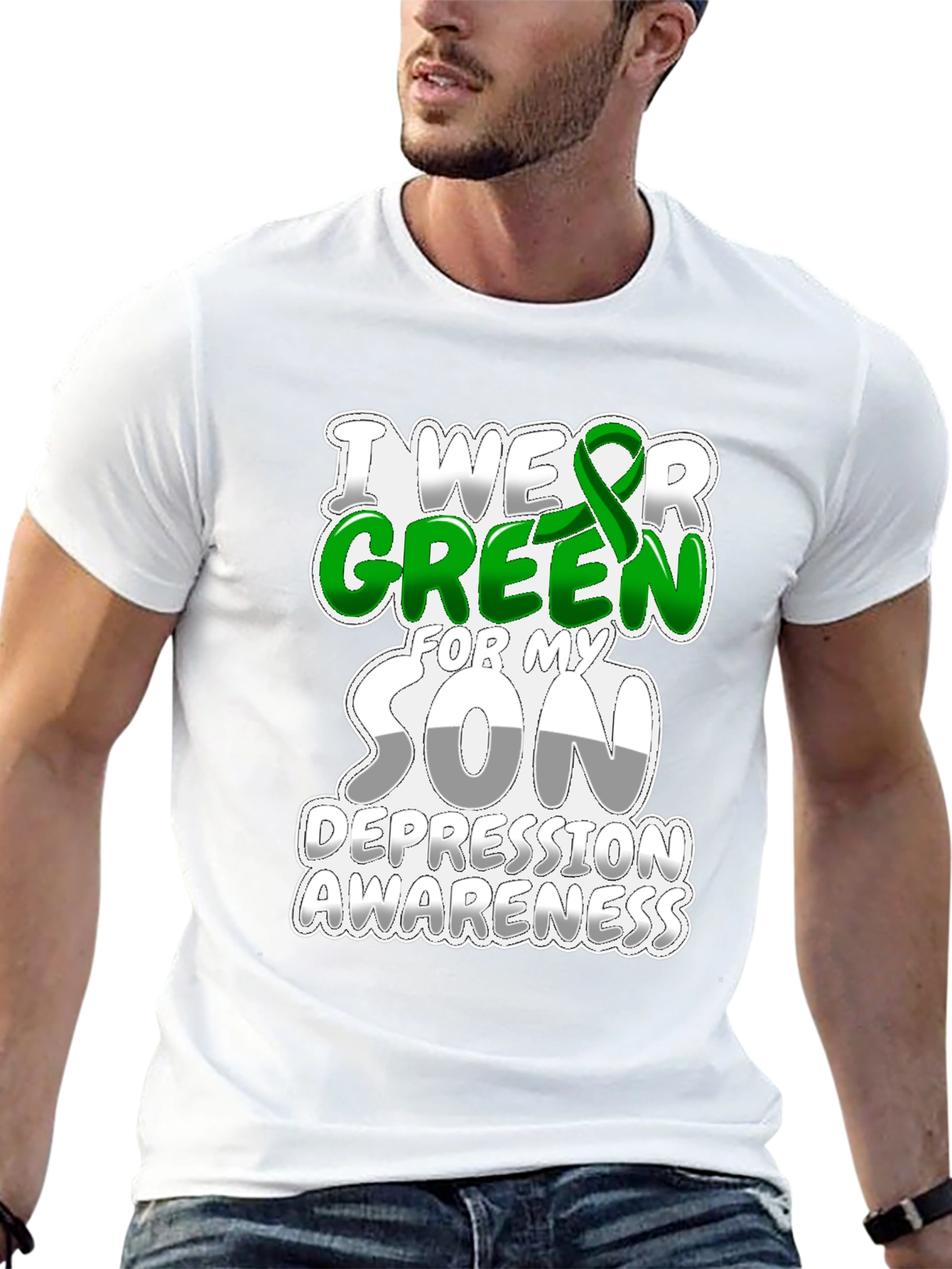 Green Ribbon Depression Awareness T-Shirt