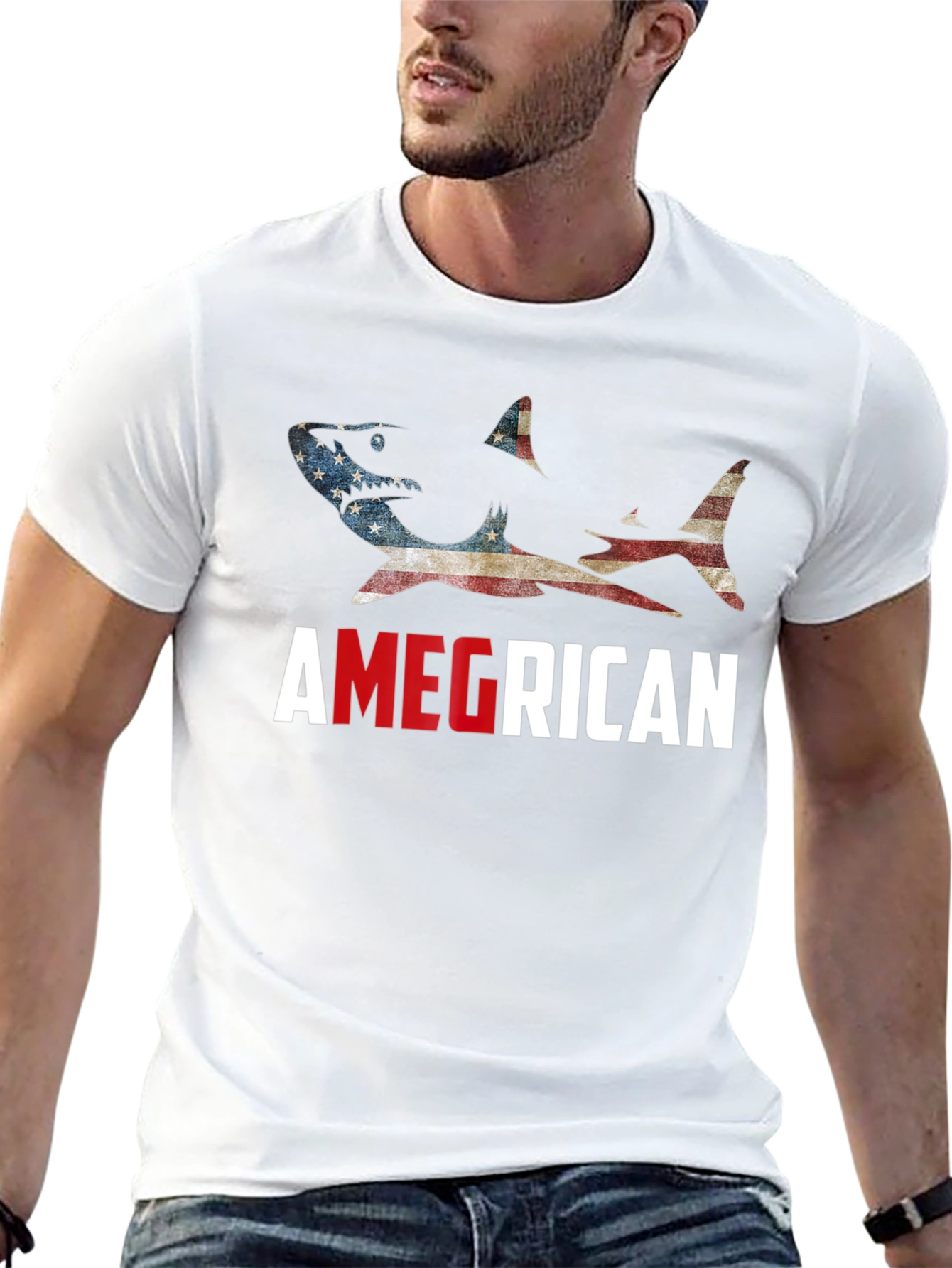 Amegrican Shark T-Shirt - Patriotic Design