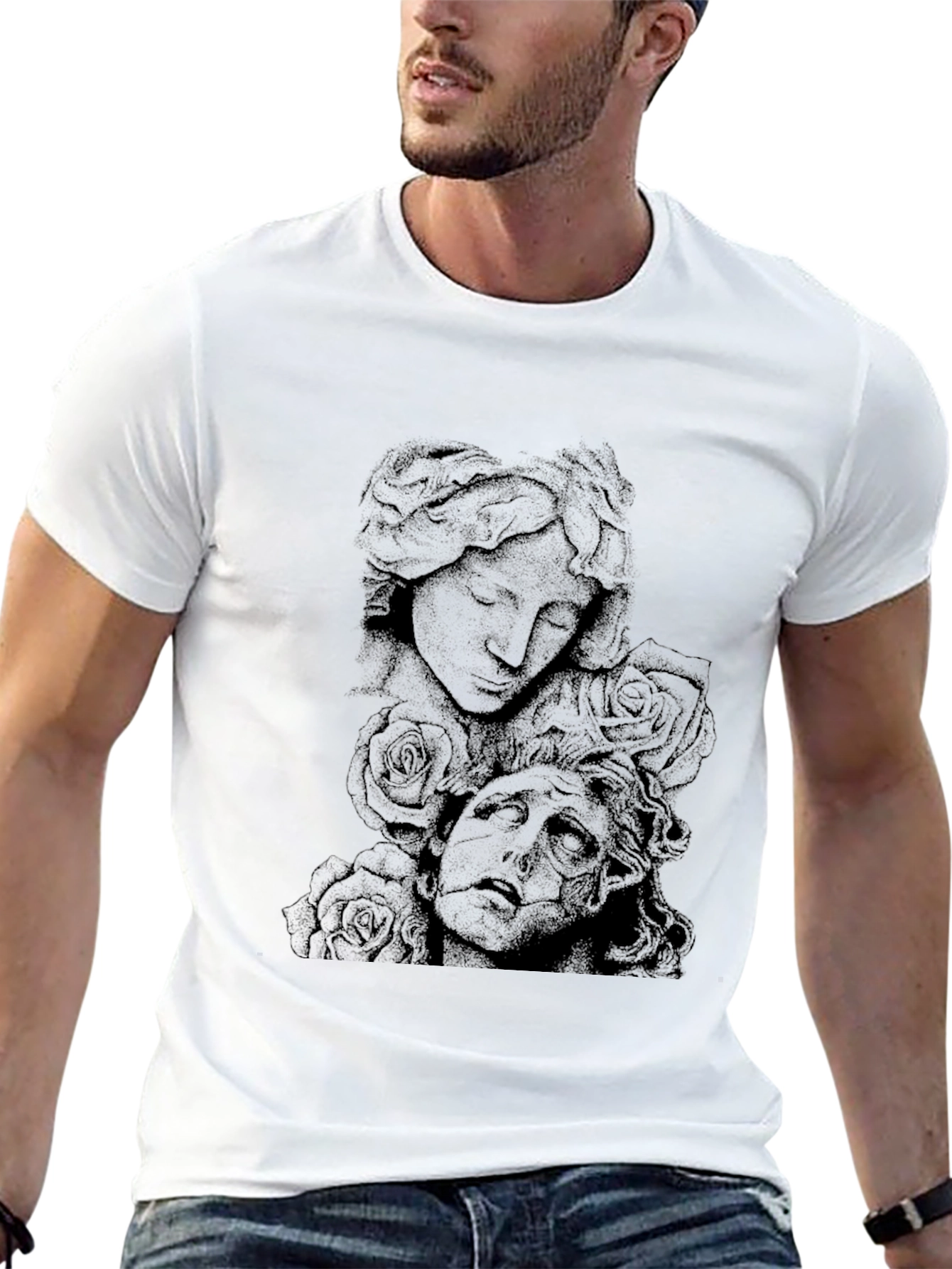 Gothic Sculpture Graphic Tee - Black