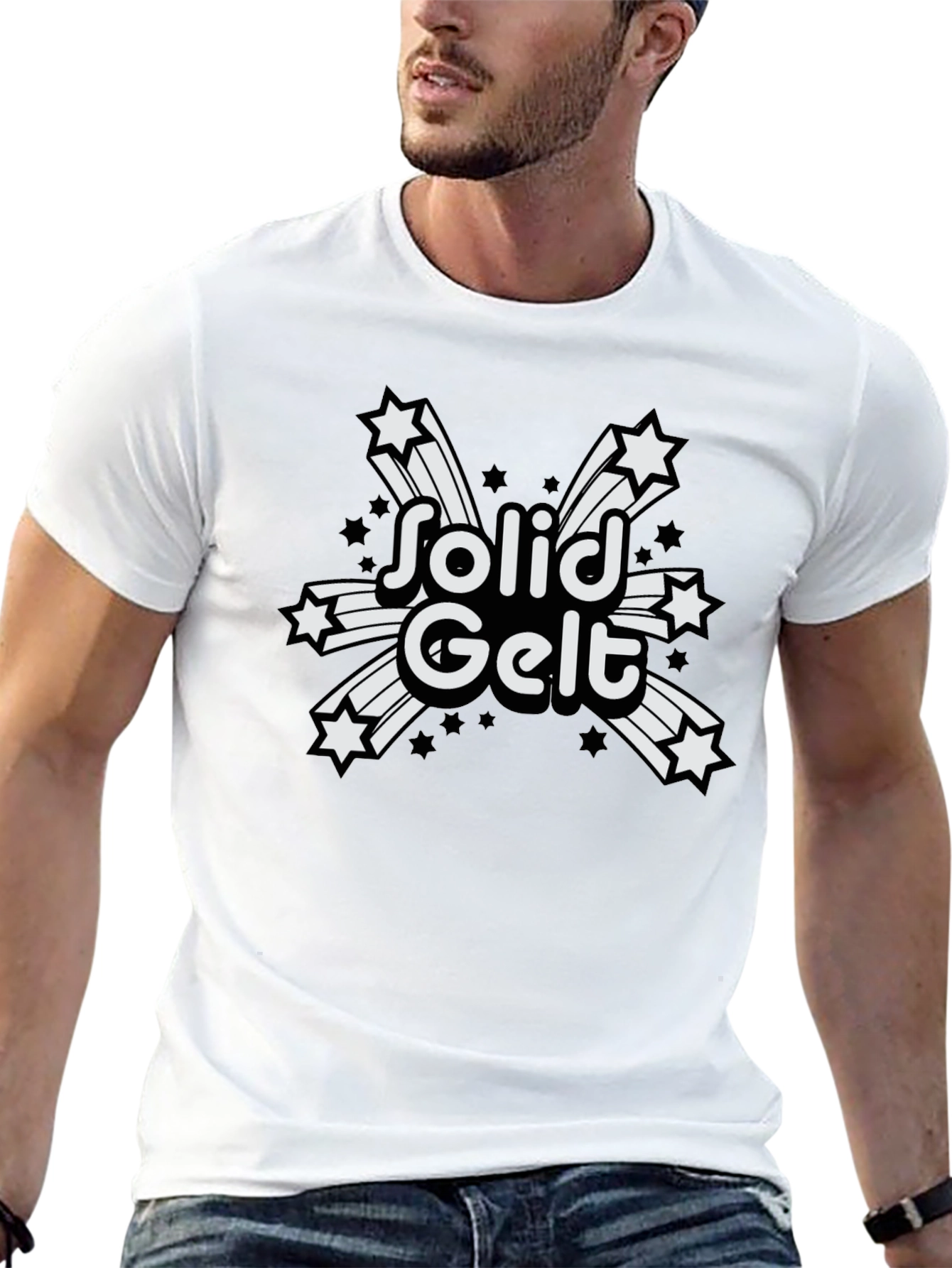 Solid Gelt Graphic Tee - Black Crewneck T-Shirt