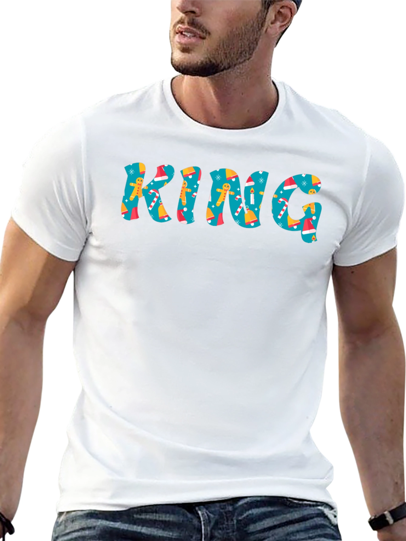Festive KING Christmas Pattern T-Shirt