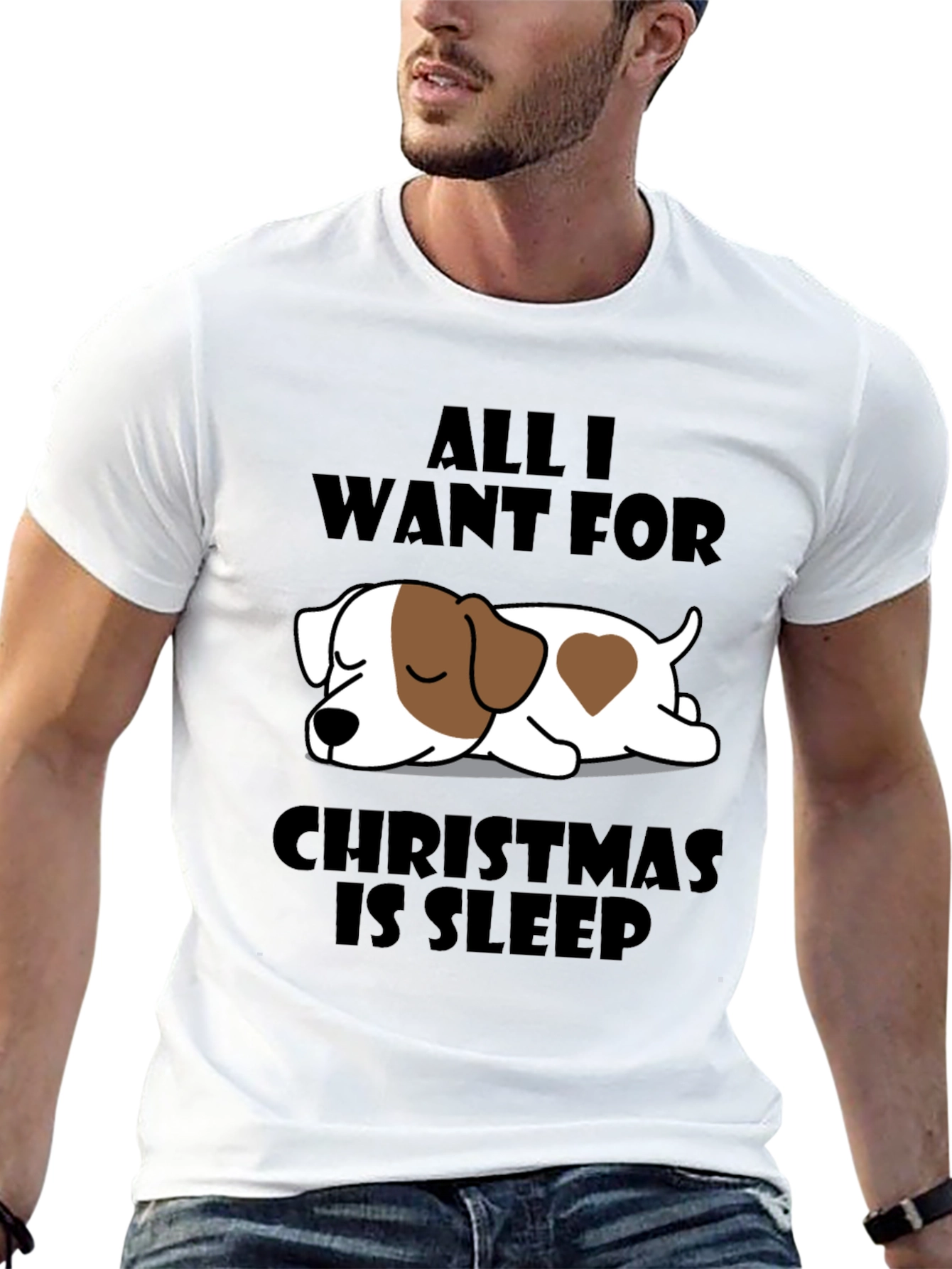 Sleepy Dog Christmas T-Shirt