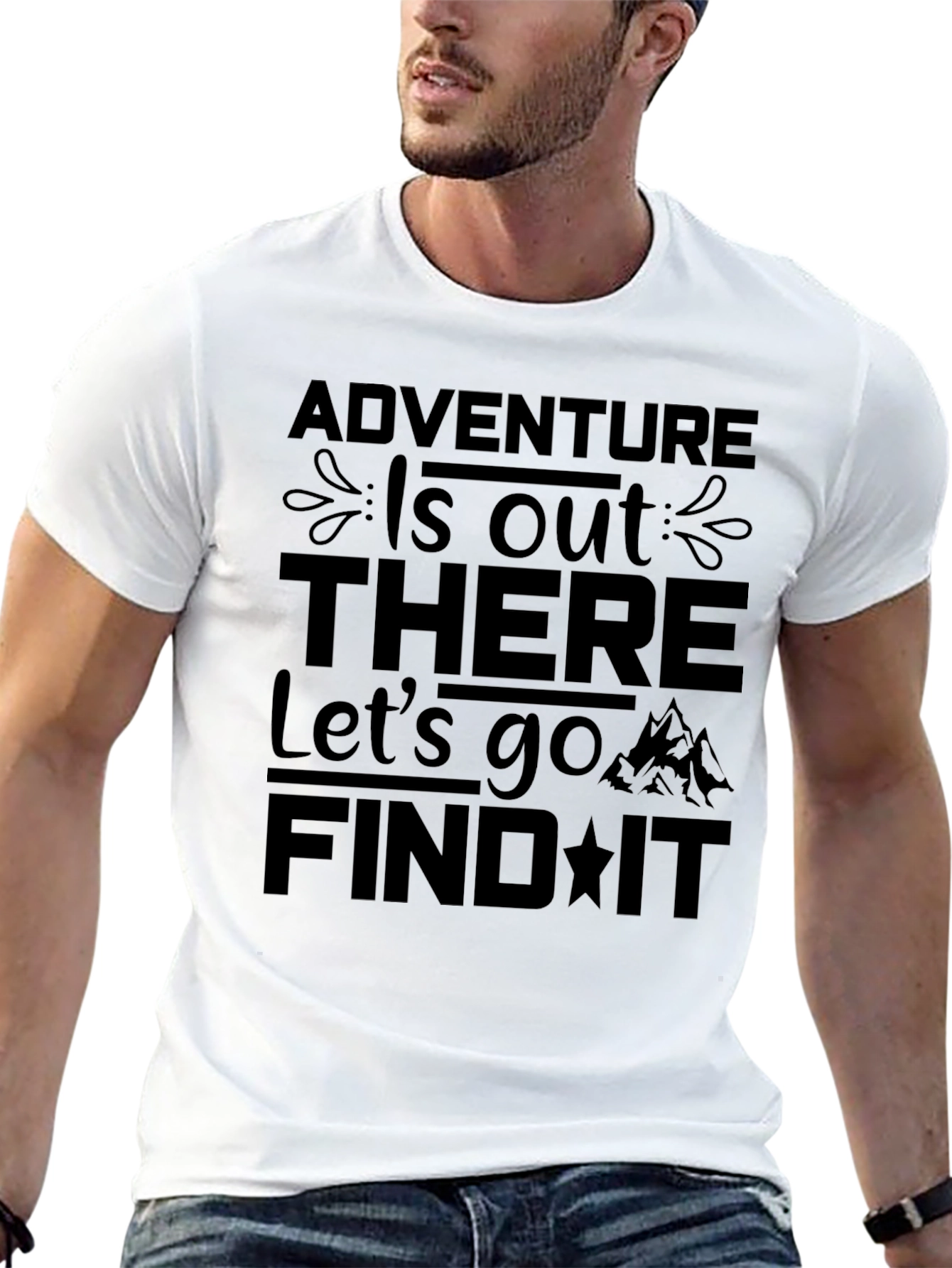 Adventure Awaits Black Graphic T-Shirt
