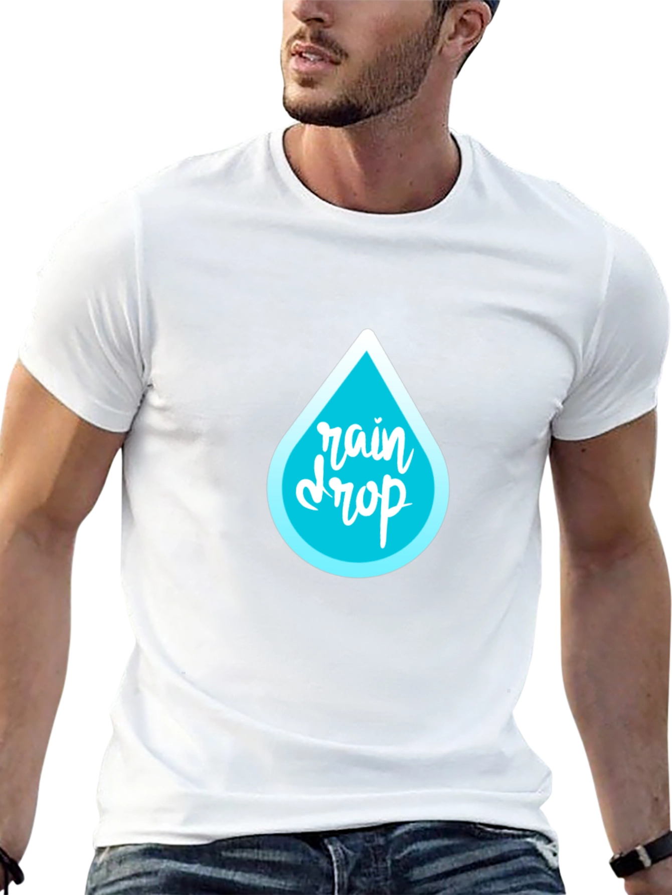 Rain Drop Graphic Black T-Shirt