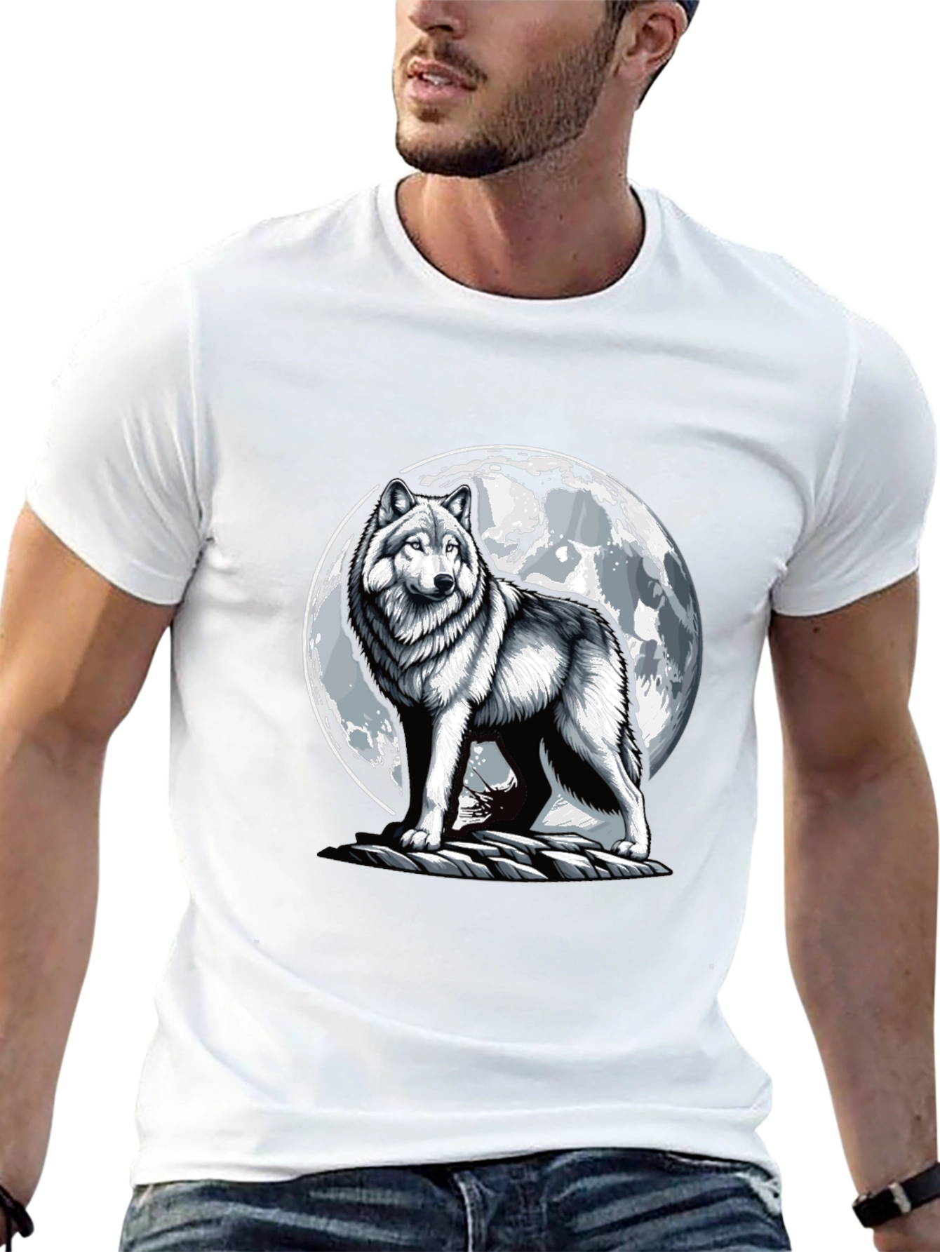 Wolf Moon T-Shirt - Animal Graphic Tee
