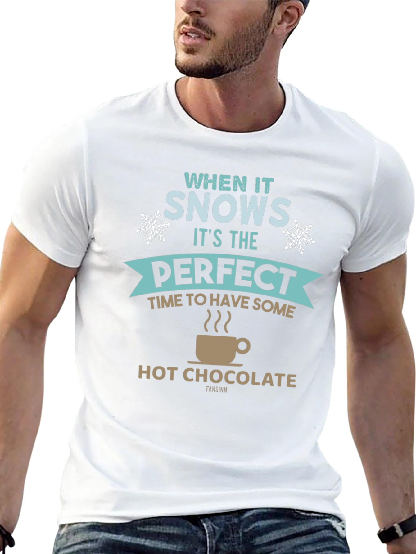 When It Snows Hot Chocolate T-Shirt