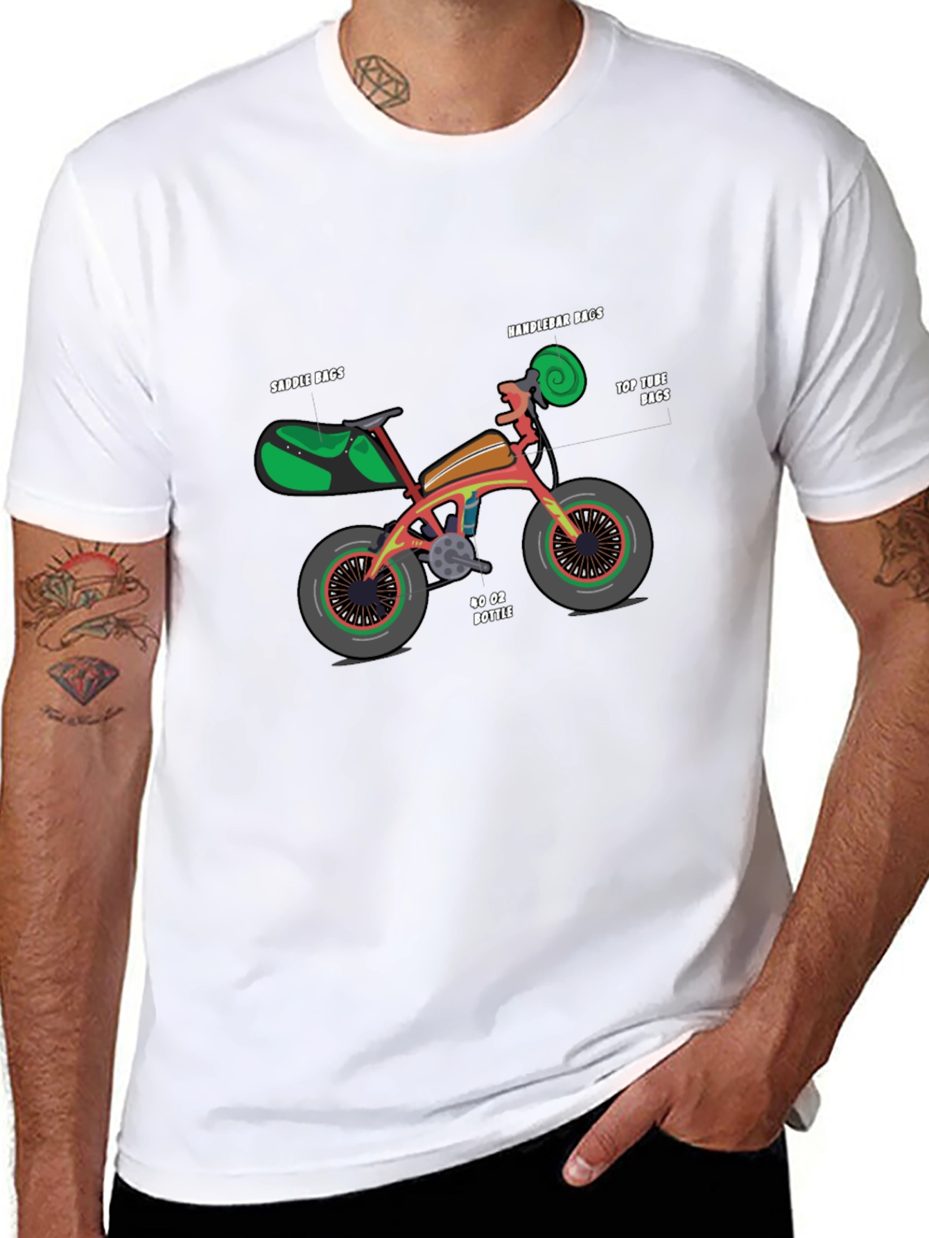 Cool Bicycle Anatomy Graphic Tee