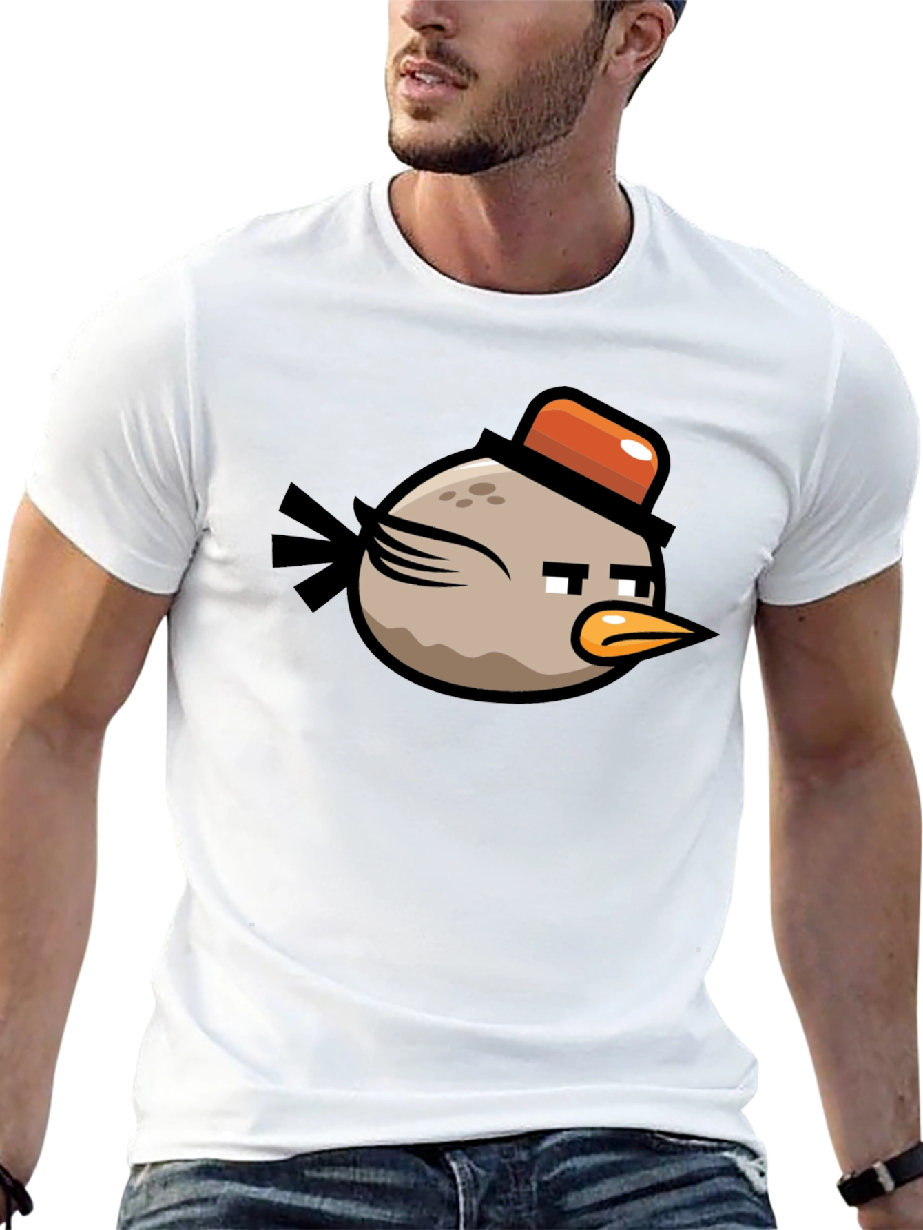 Angry Birds Bomb Character Mens Black T-Shirt