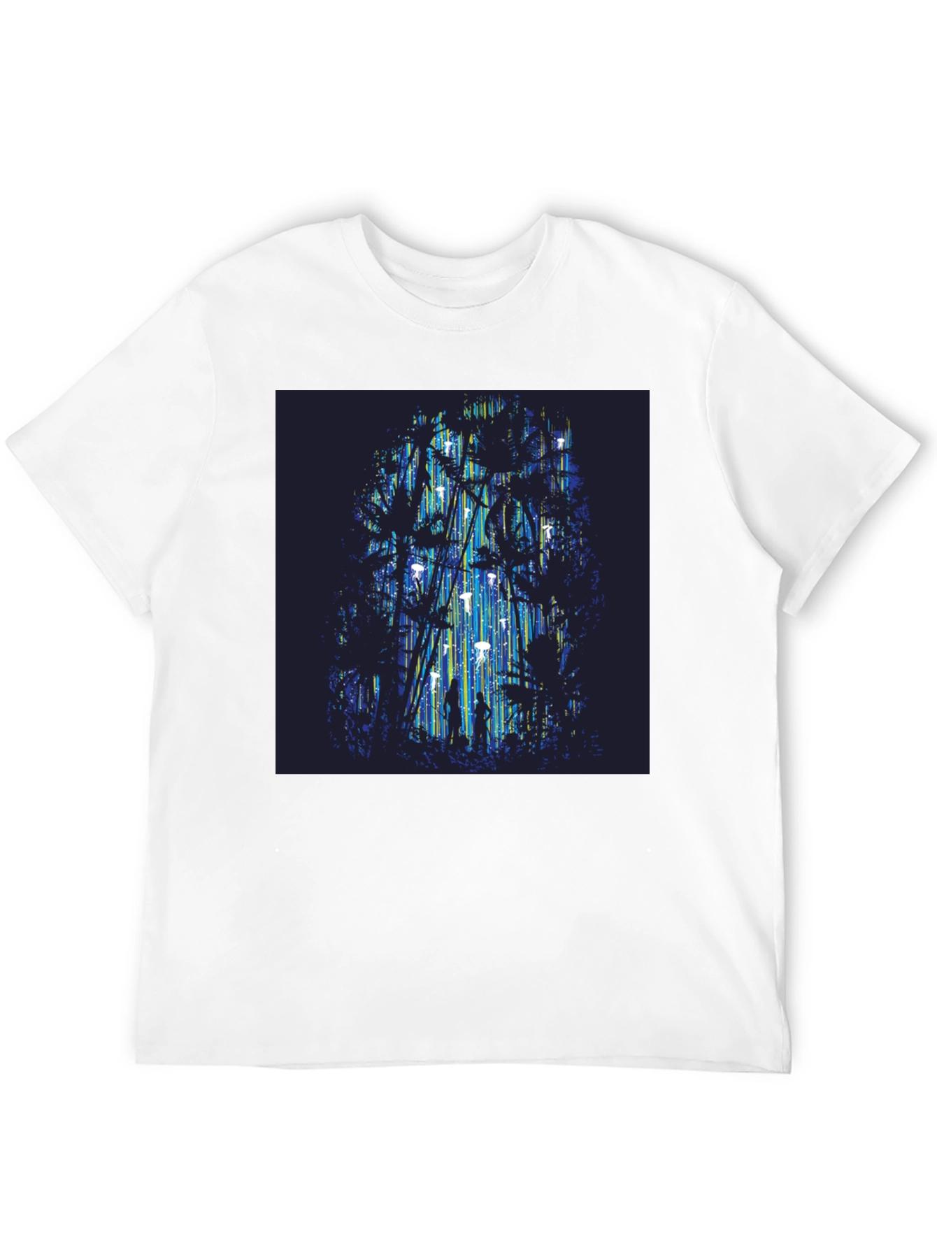 Abstract Forest Graphic Tee - Stylish Black T-Shirt