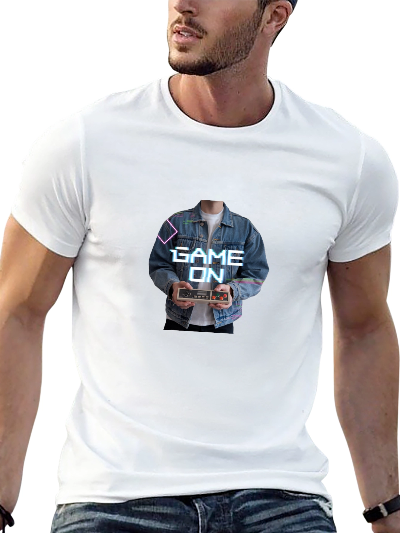 Game On Retro Controller Graphic Tee - Black