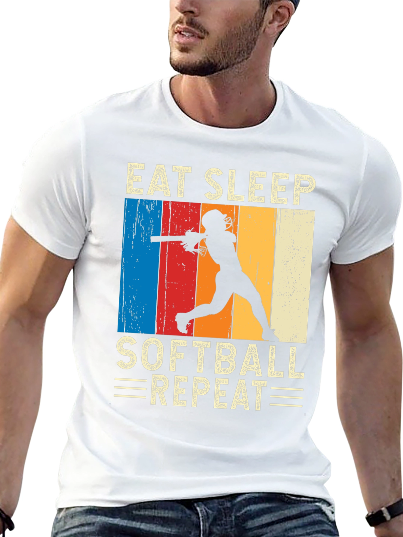 Eat Sleep Softball Repeat T-Shirt