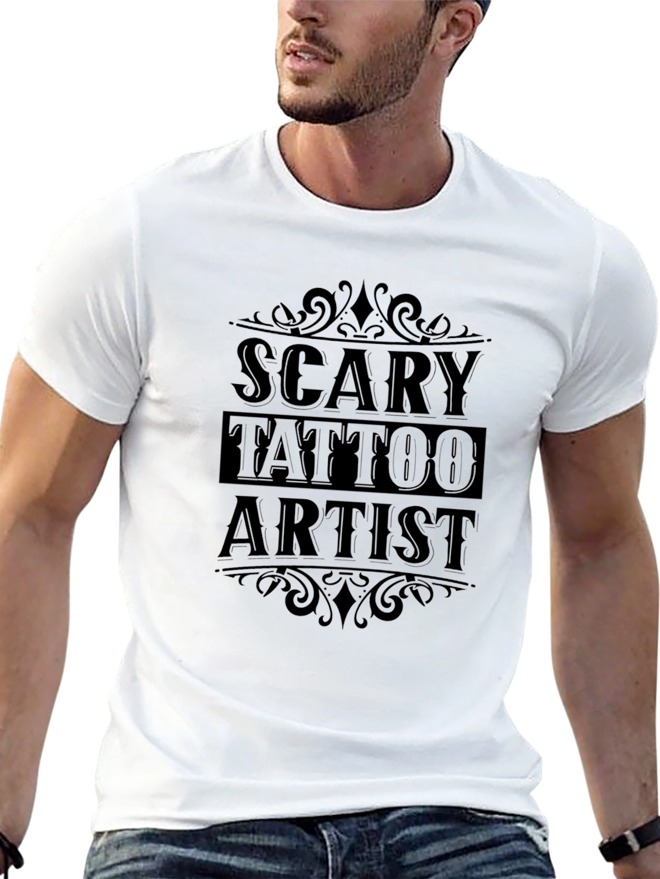 Scary Tattoo Artist T-Shirt - Black Graphic Tee