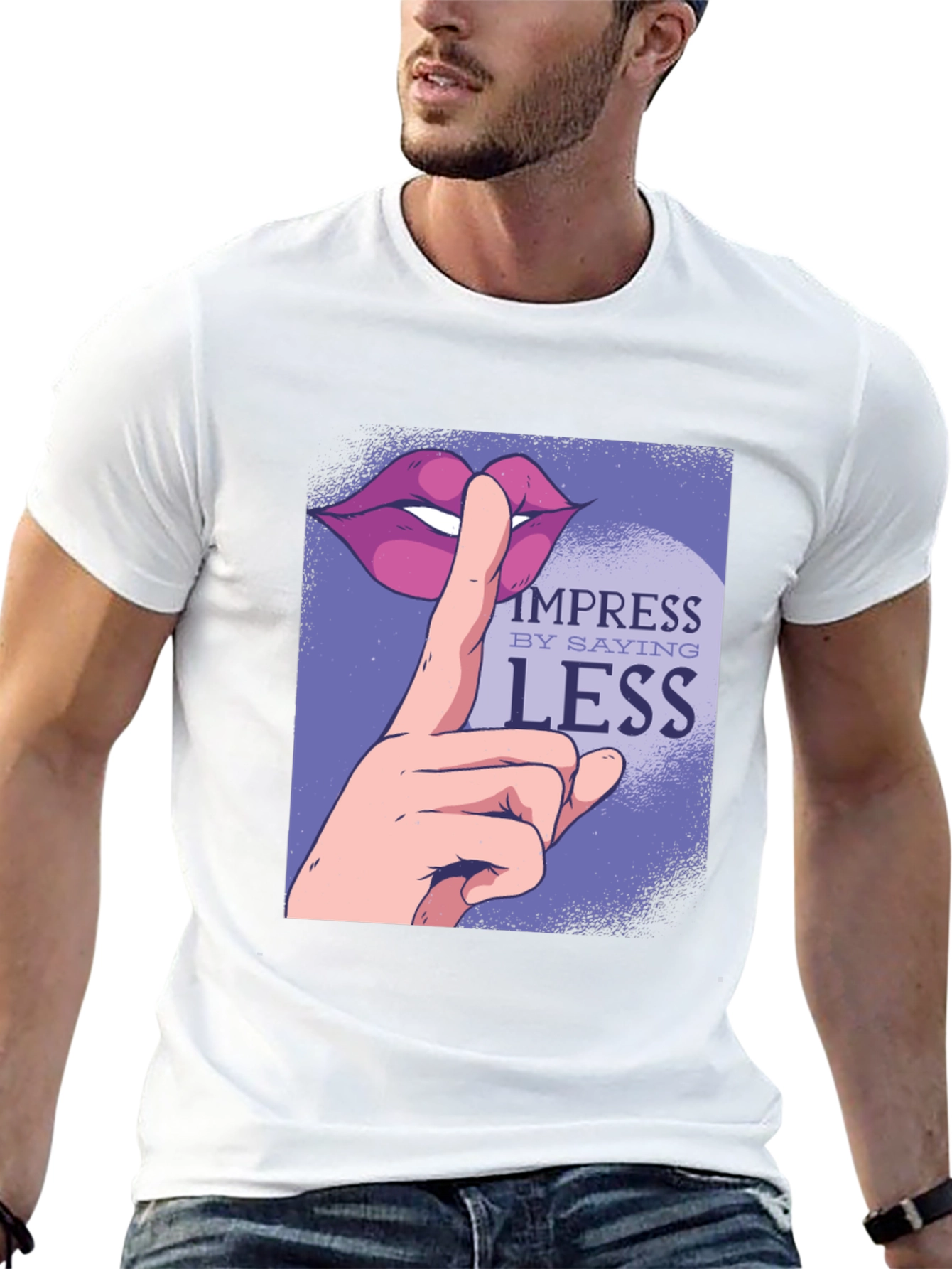 Impress By Saying Less Graphic Tee - Black