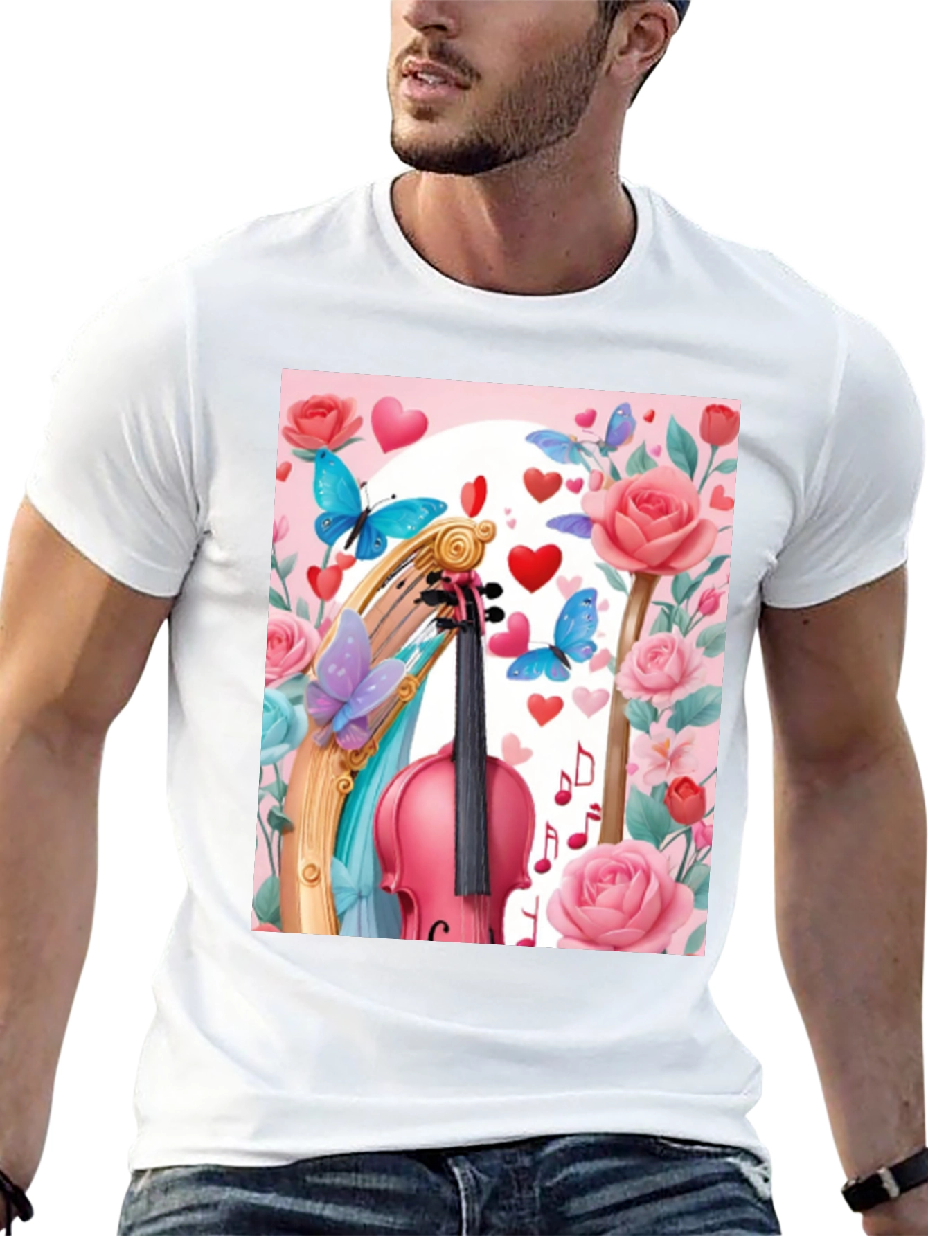 Floral Violin Graphic Tee