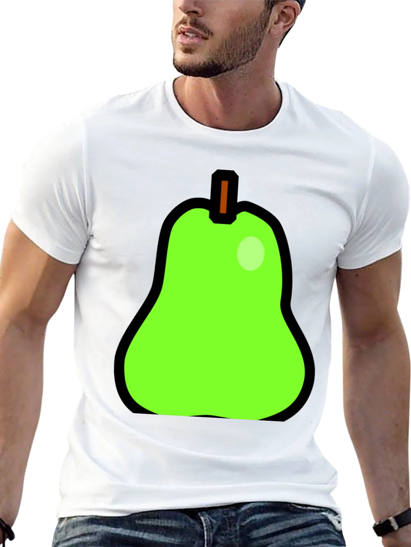 Pear Graphic Tee - Quirky Black Cotton Shirt