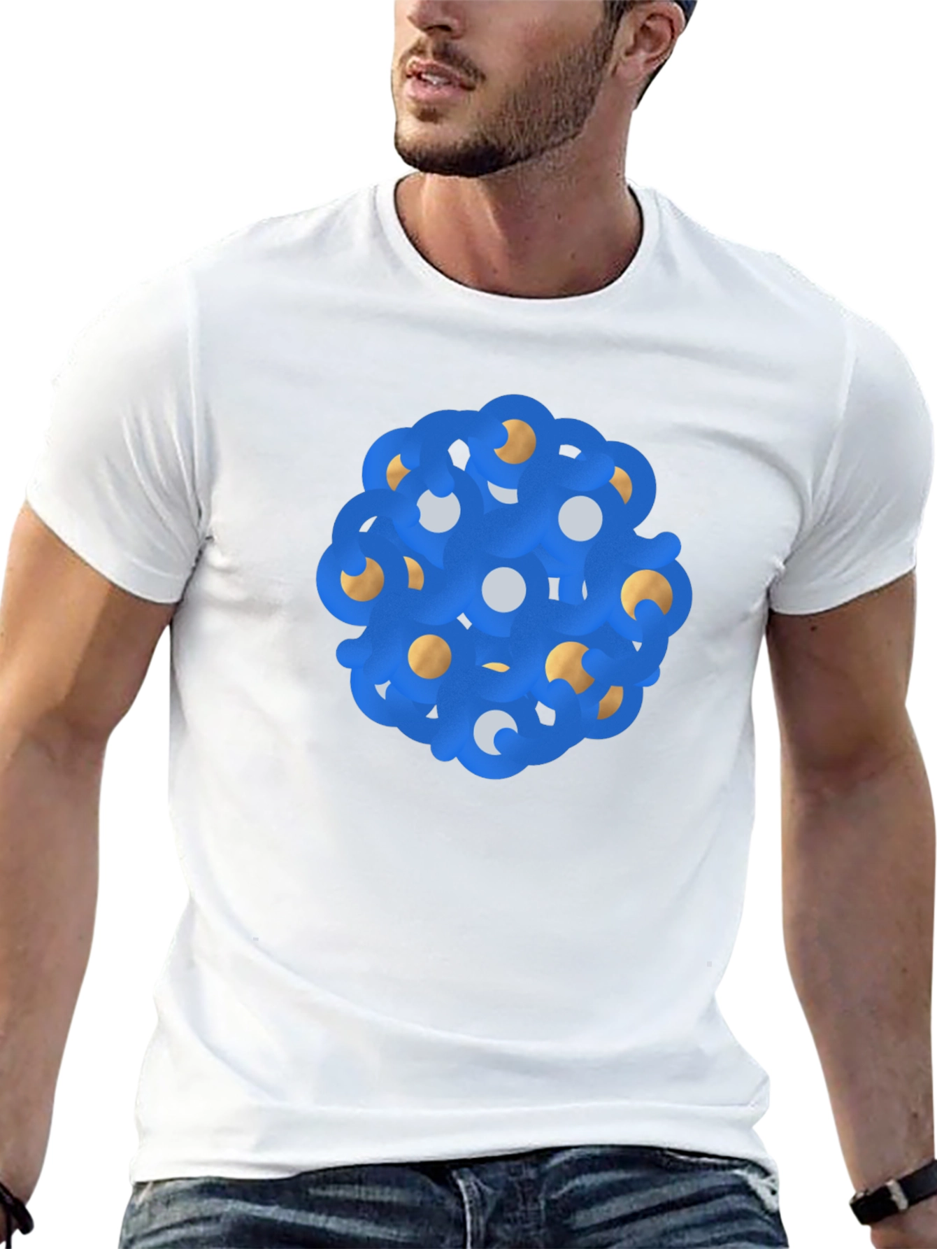 Abstract Sphere Graphic Tee - Stylish Black T-Shirt