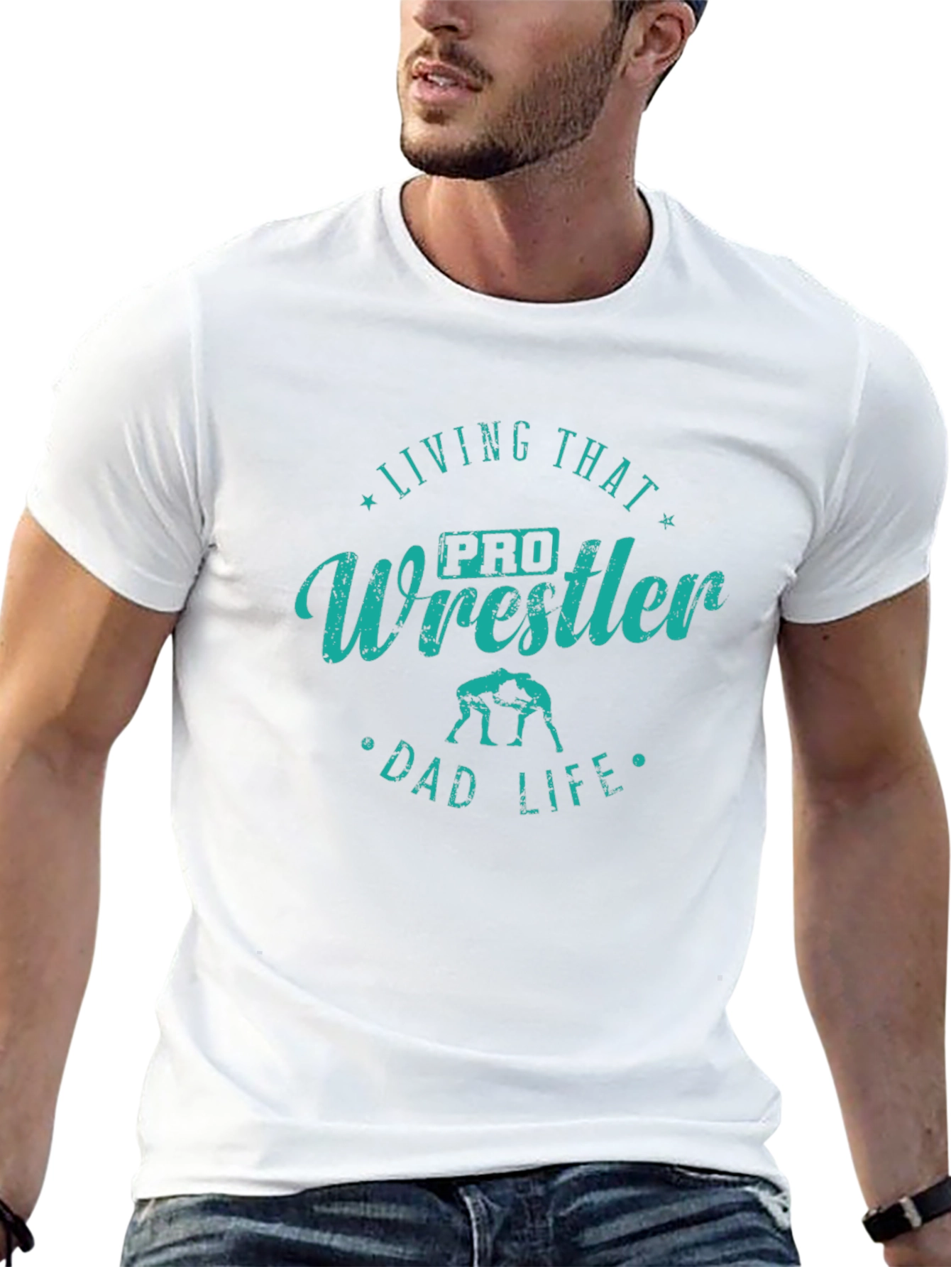 Pro Wrestler Dad Life Black T-Shirt