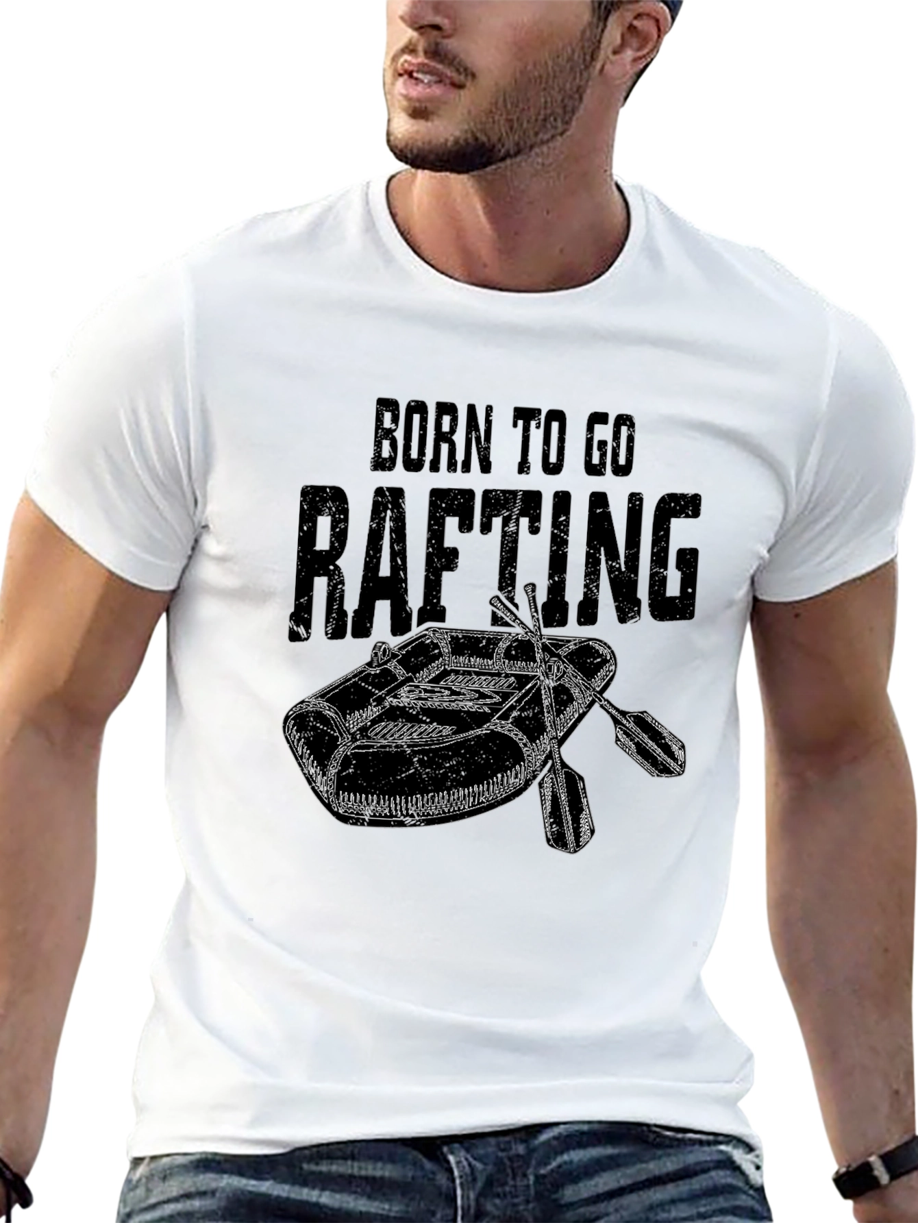 Born to Go Rafting Black T-Shirt