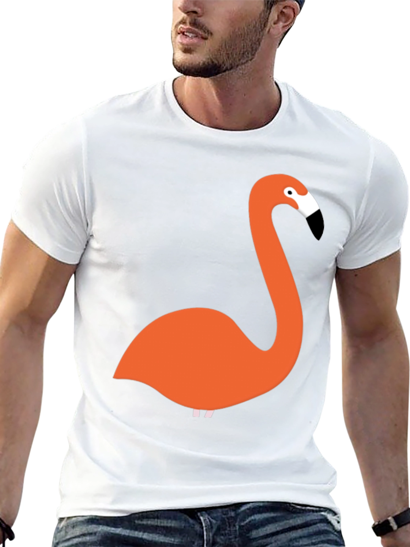 Flamingo Graphic Tee - Black Casual T-Shirt