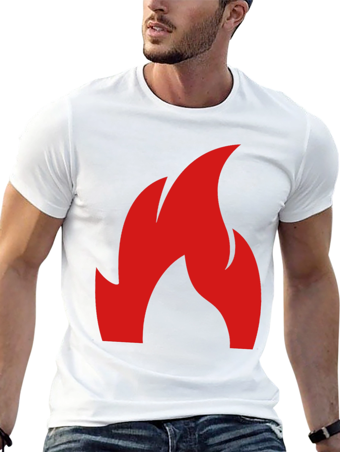 Flame Graphic Tee - Bold Red Fire Design