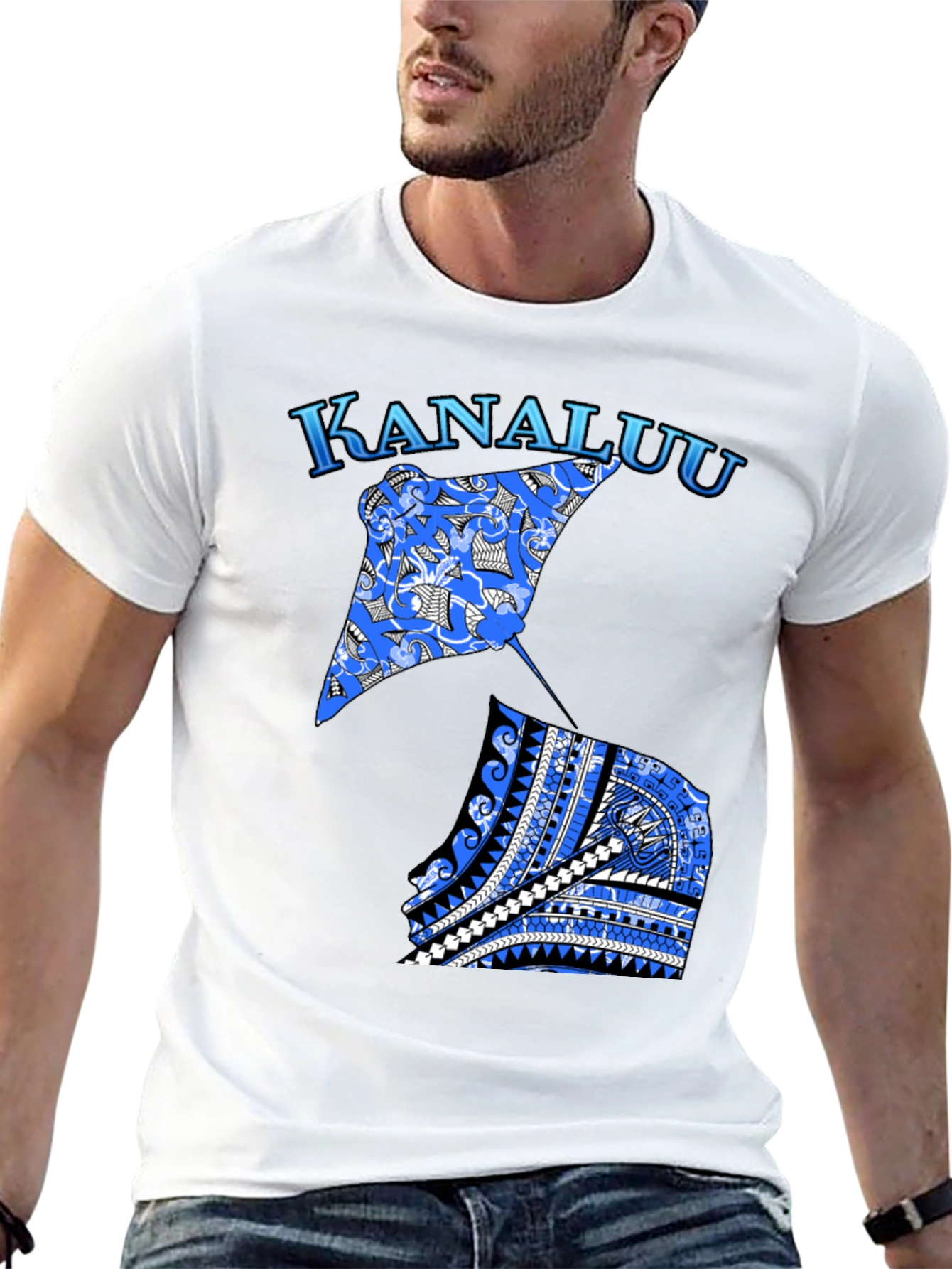 Kanaluu Stingray Graphic Black T-Shirt
