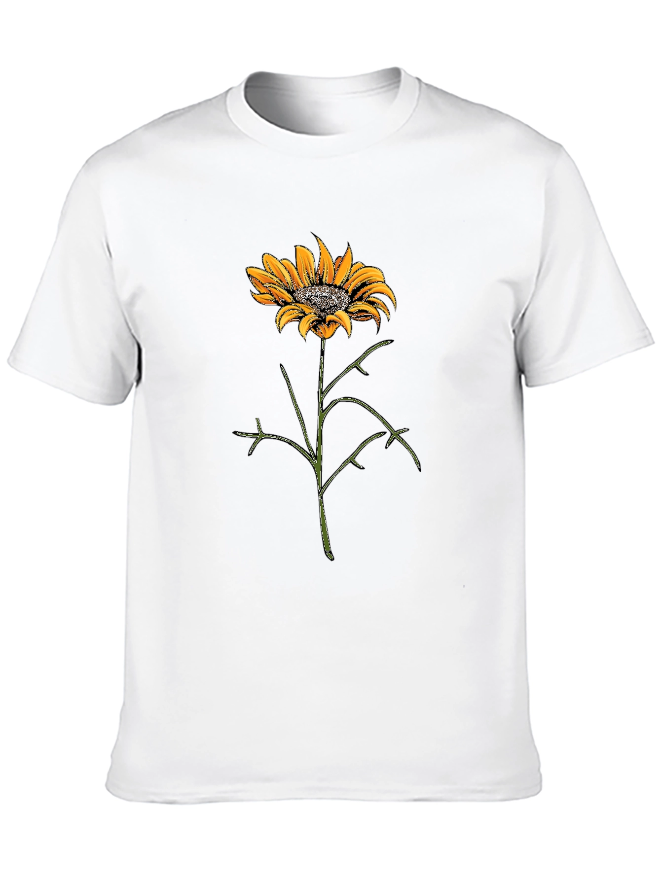 Sunflower Graphic Tee - Black Cotton T-Shirt