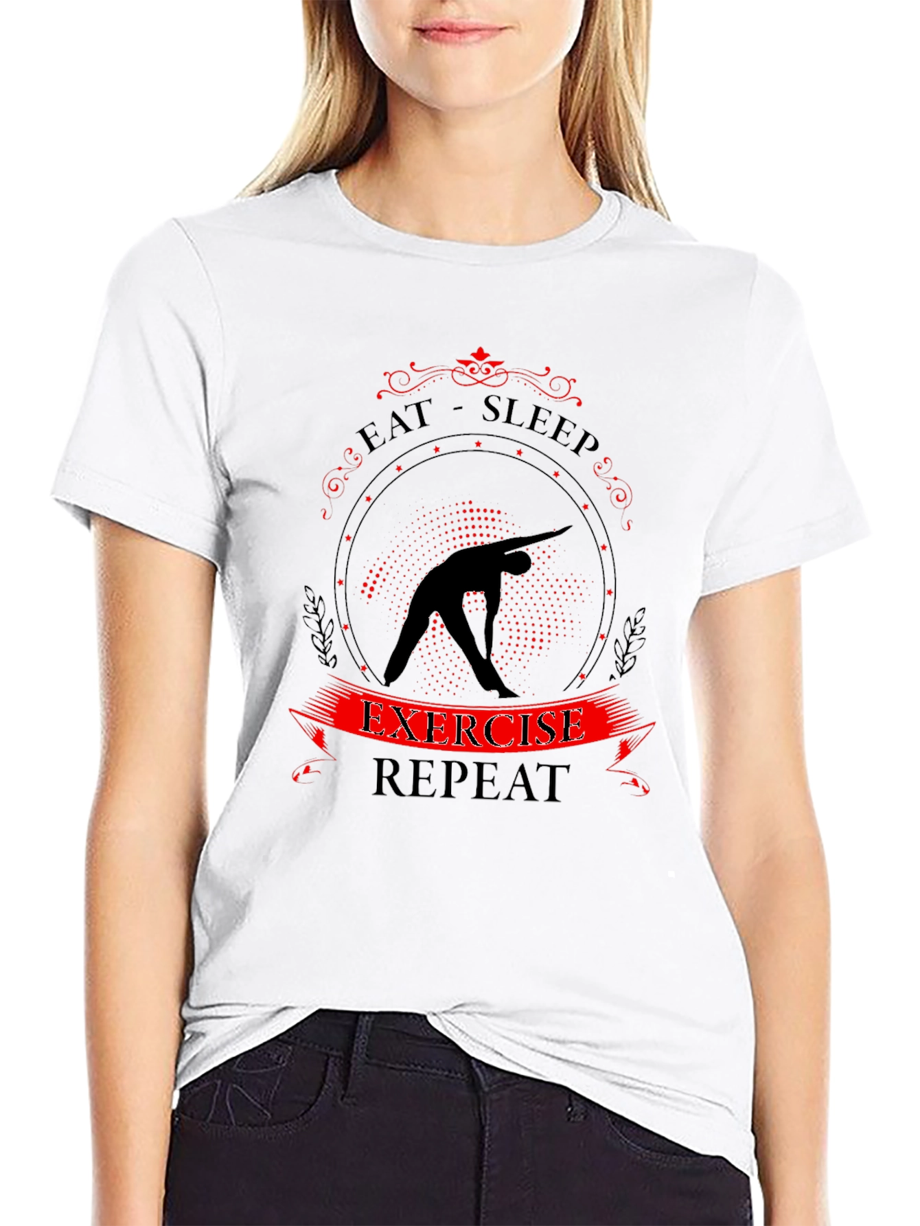 Eat Sleep Exercise Repeat T-Shirt - Fitness Apparel