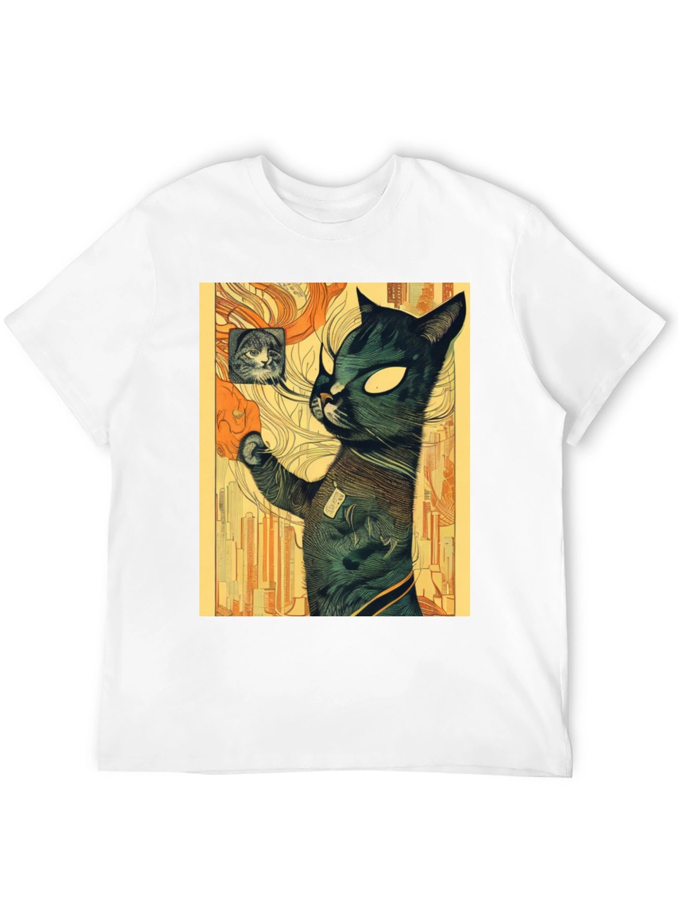 Artistic Cat Graphic T-Shirt