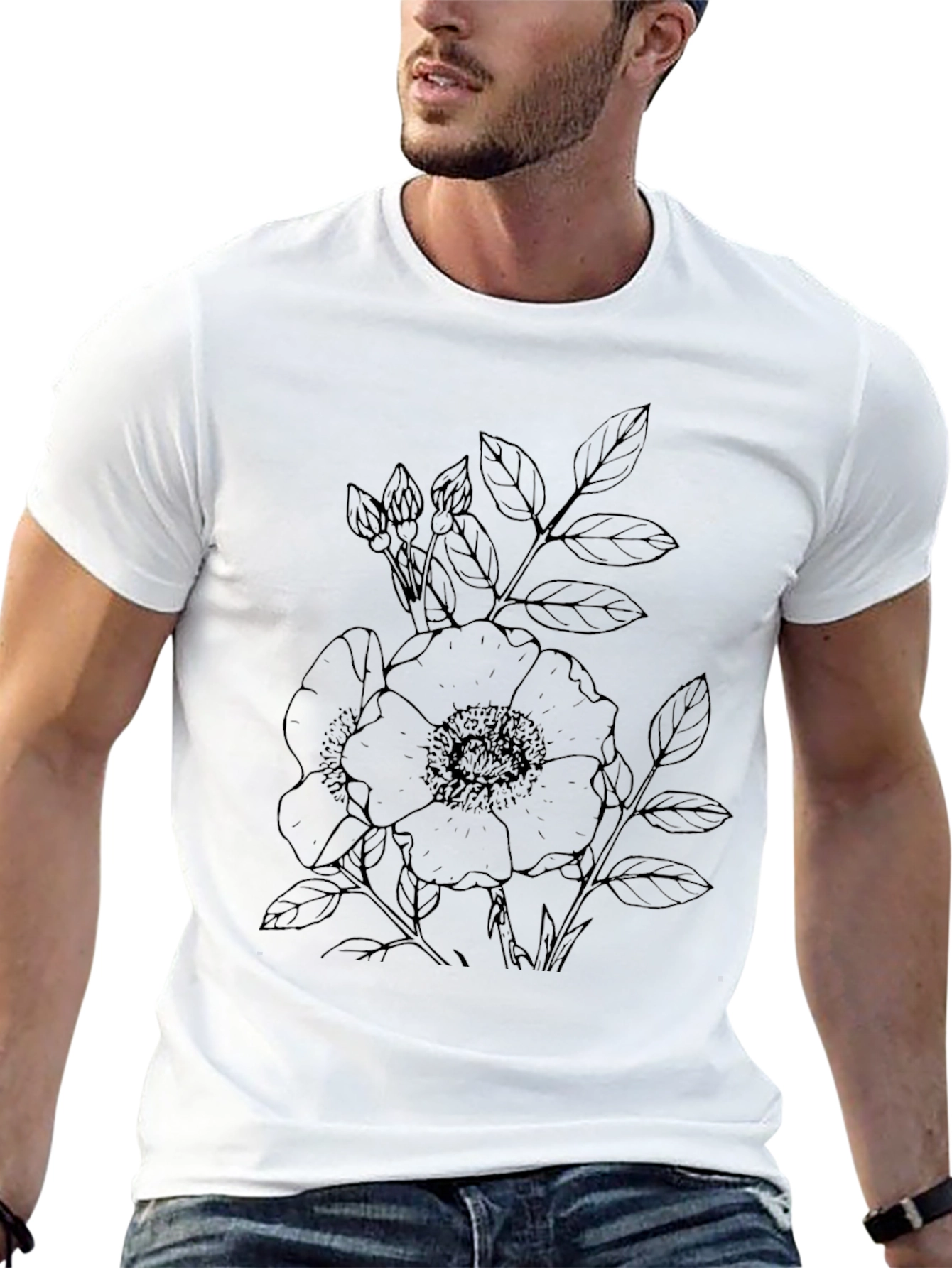 Black Floral Graphic T-Shirt