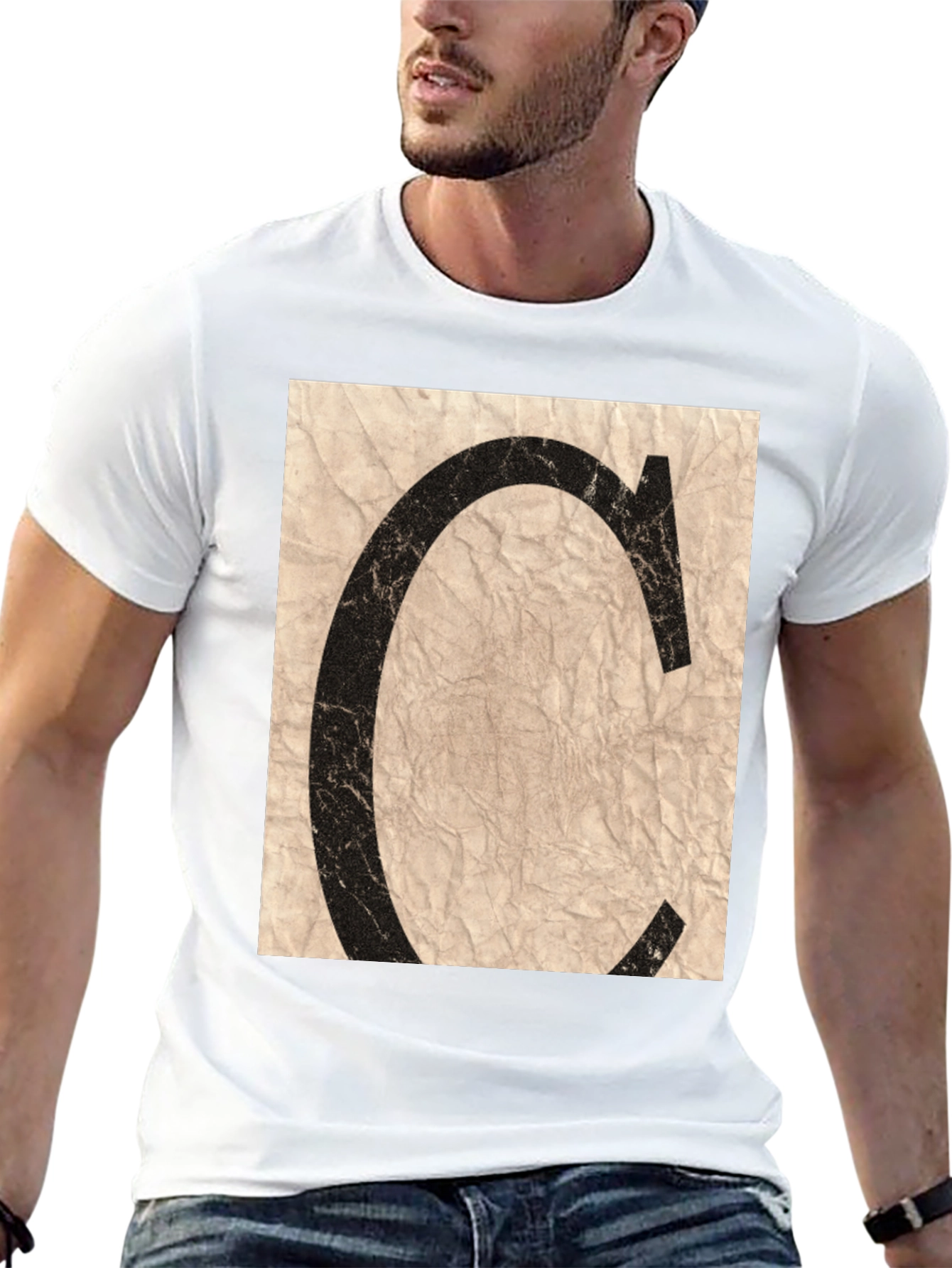 Letter C Graphic Black T-Shirt
