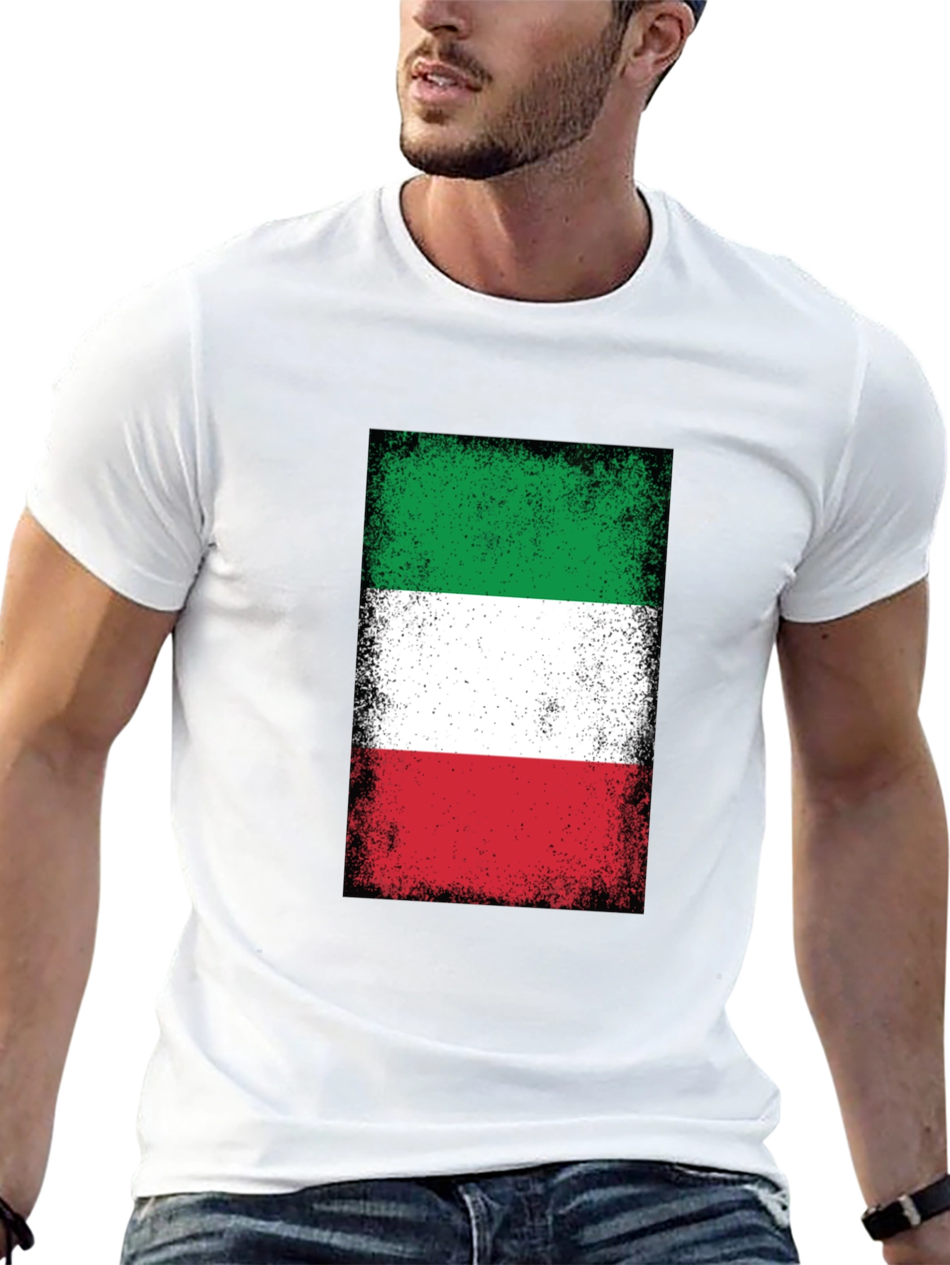 Italian Flag T-Shirt - Distressed Design