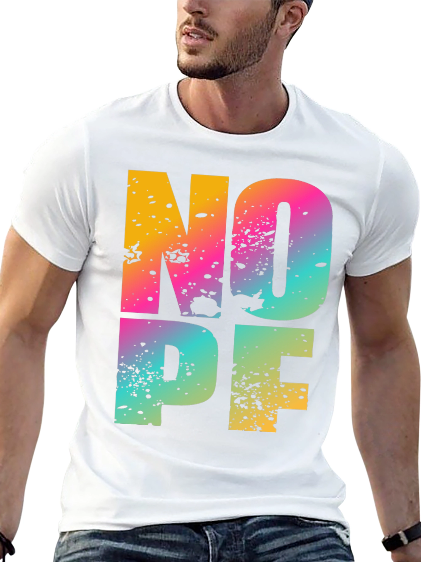 Colorful NOPE Graphic T-Shirt