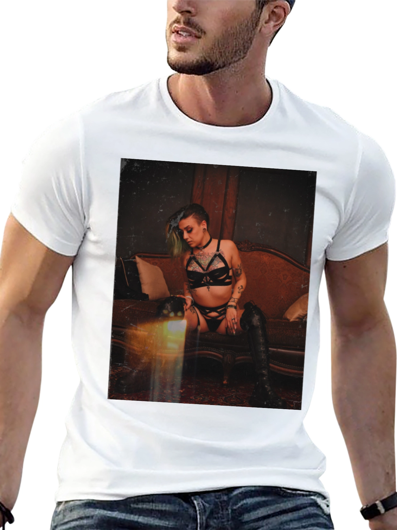 Edgy Tattooed Woman Graphic Tee