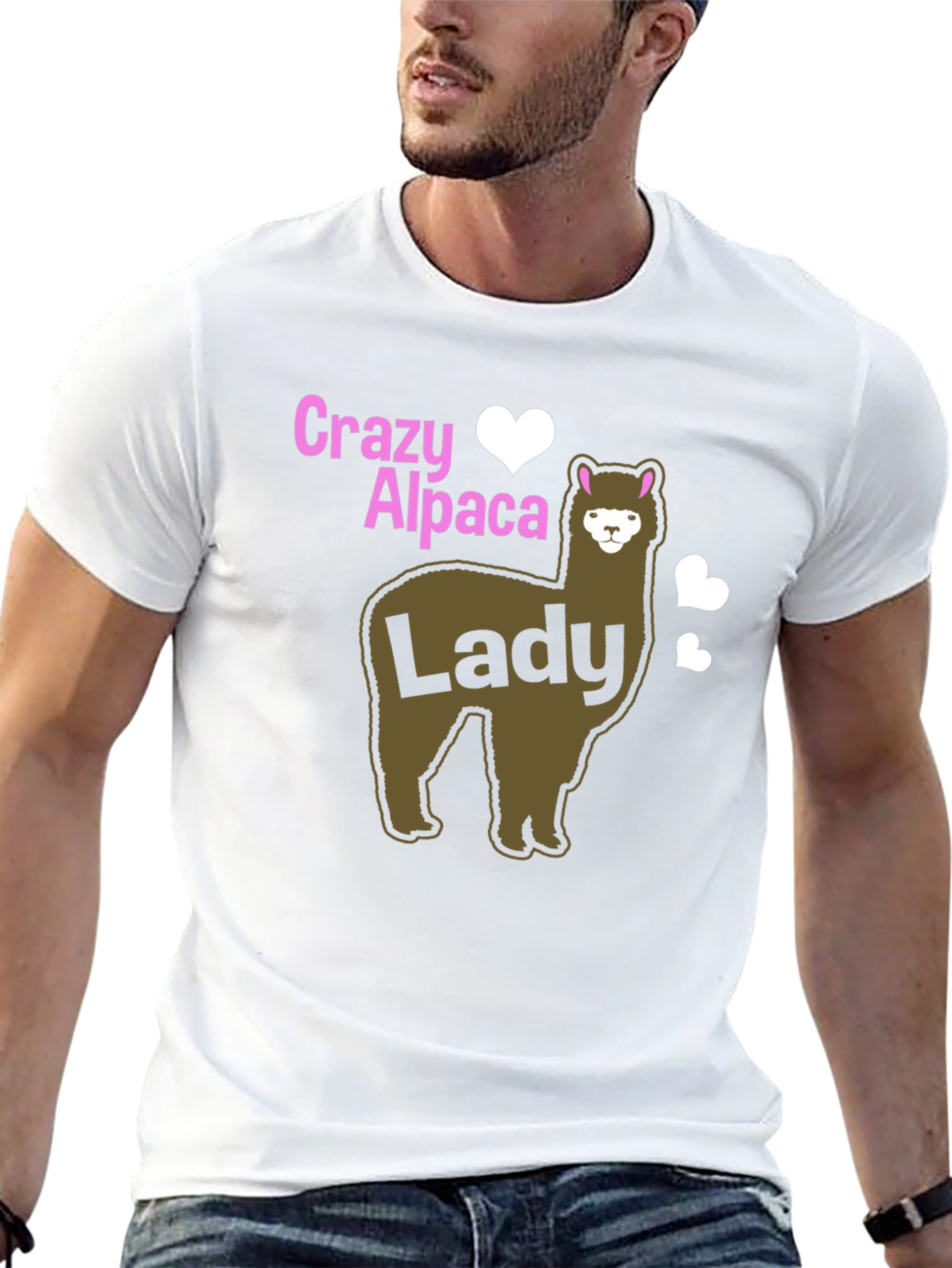 Crazy Alpaca Lady Black T-Shirt