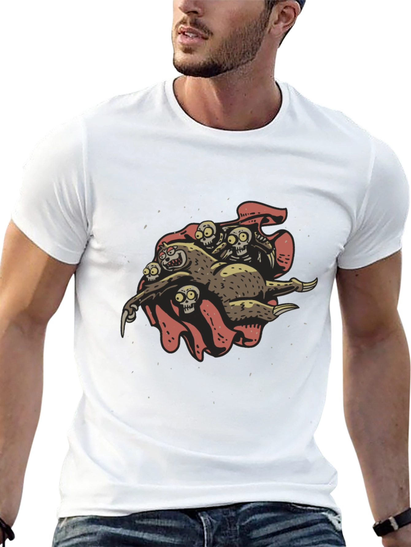 Grim Sloth & Skeleton Crew Graphic Tee - Black