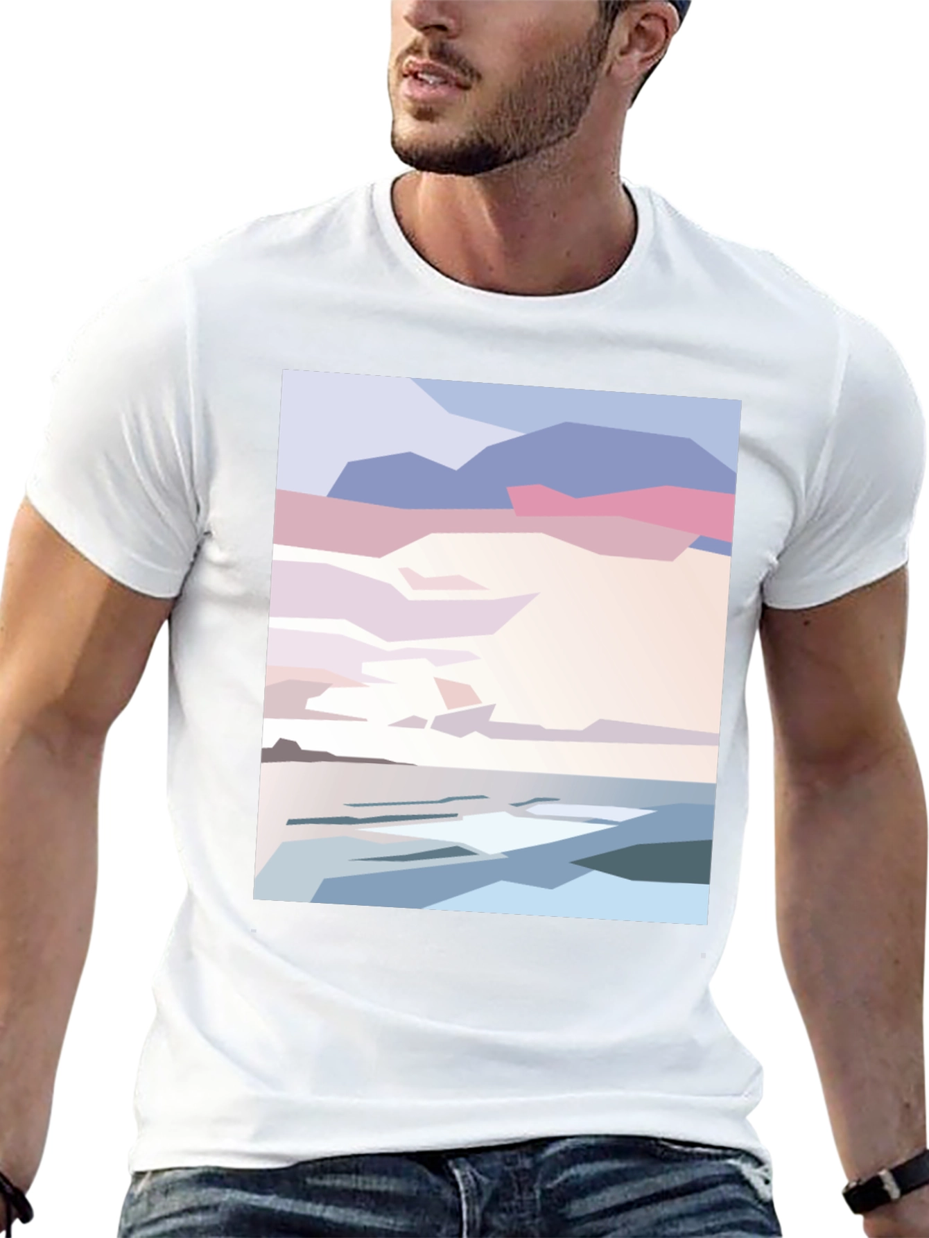 Abstract Beach Sunset Graphic Tee