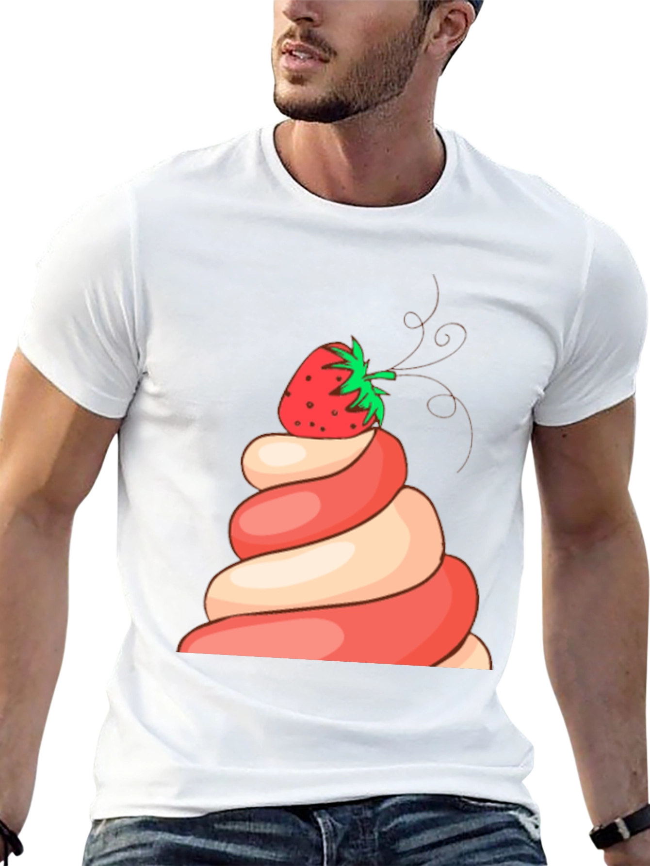 Strawberry Swirl Dessert Graphic T-Shirt