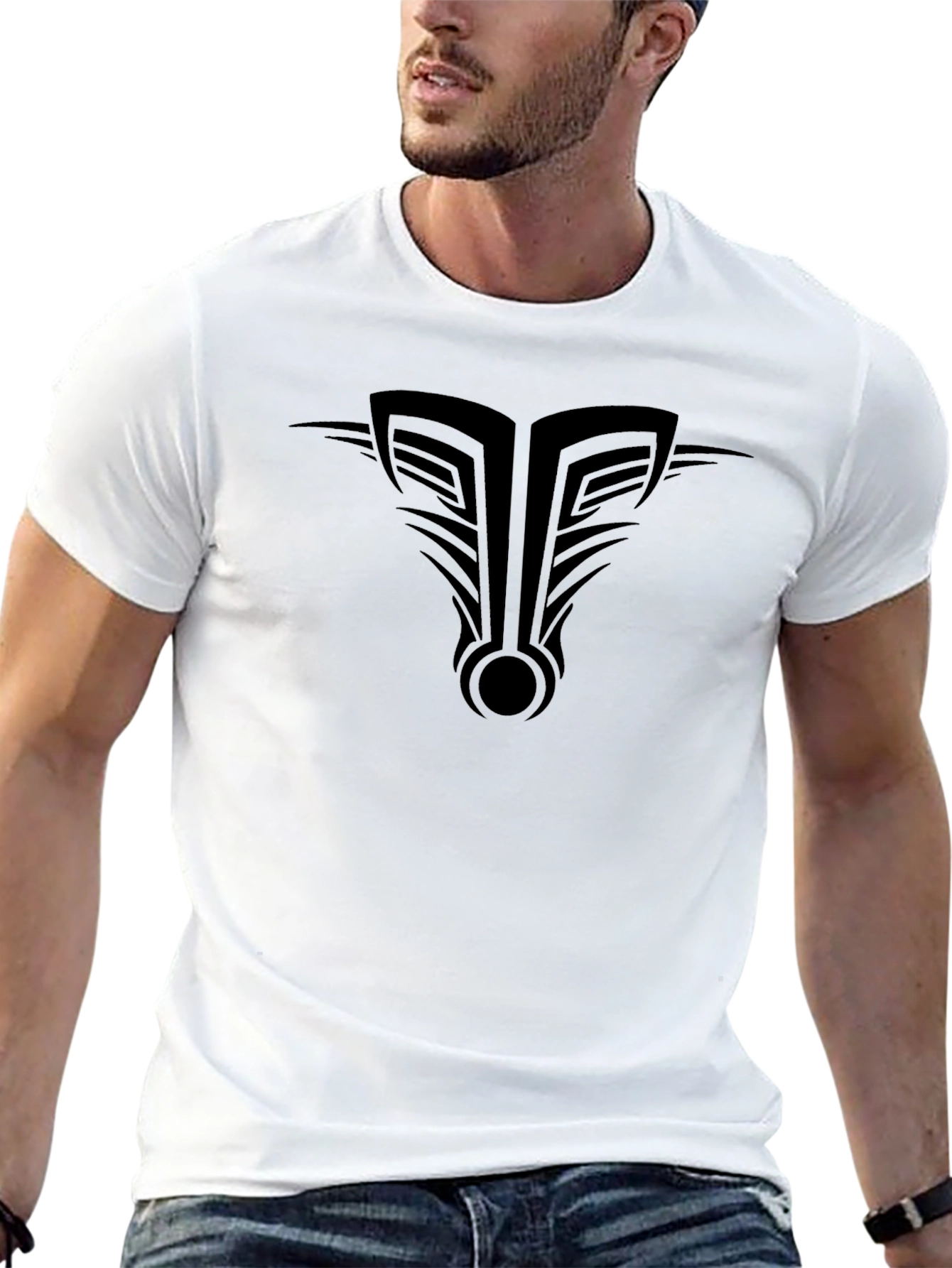 Black Graphic Tee - Tribal Inspired Design