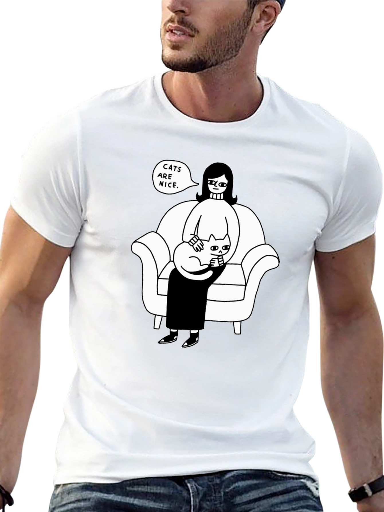 Cats Are Nice Graphic Tee - Relaxed Fit