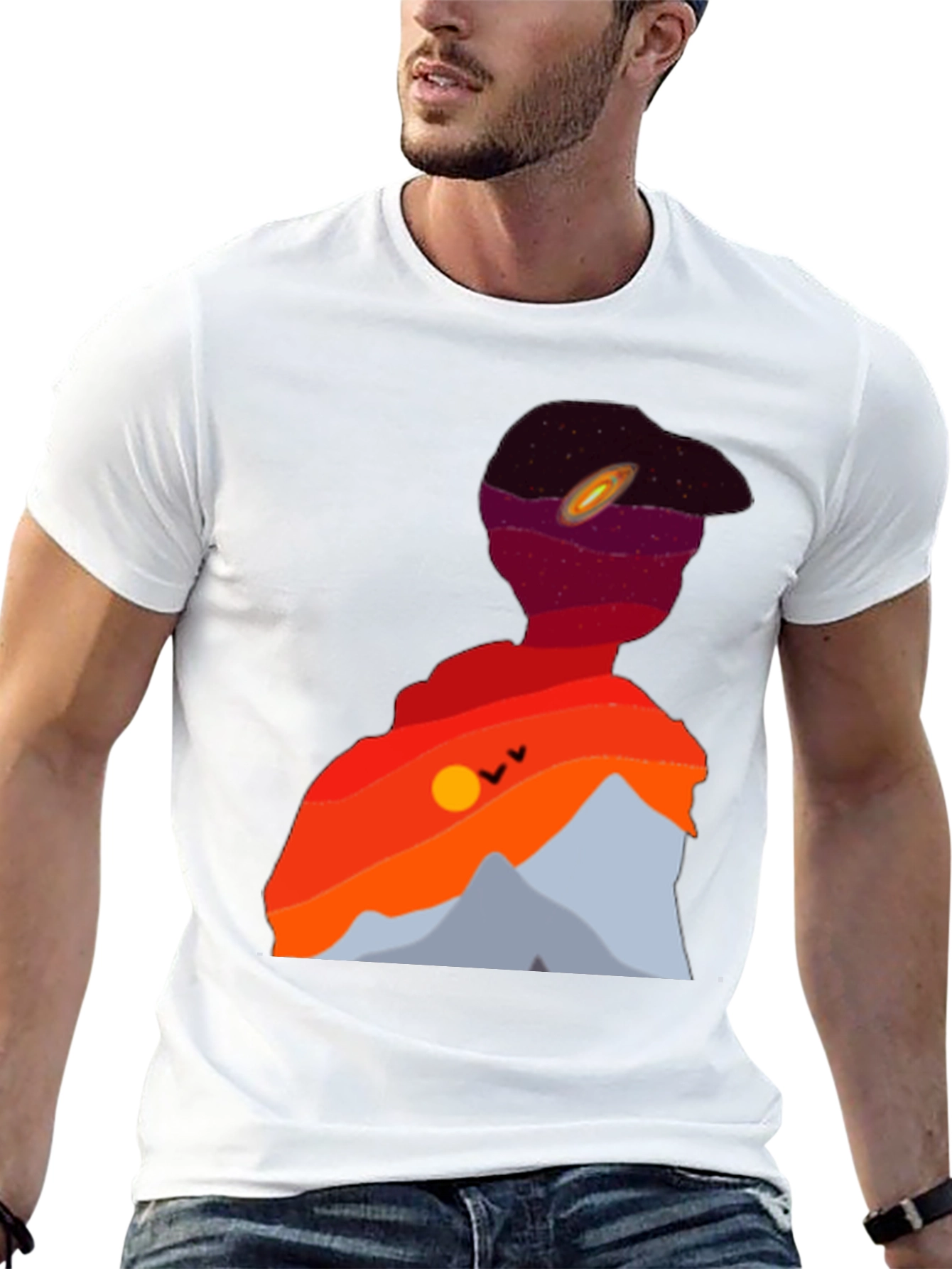 Sunset Space Silhouette Graphic Tee