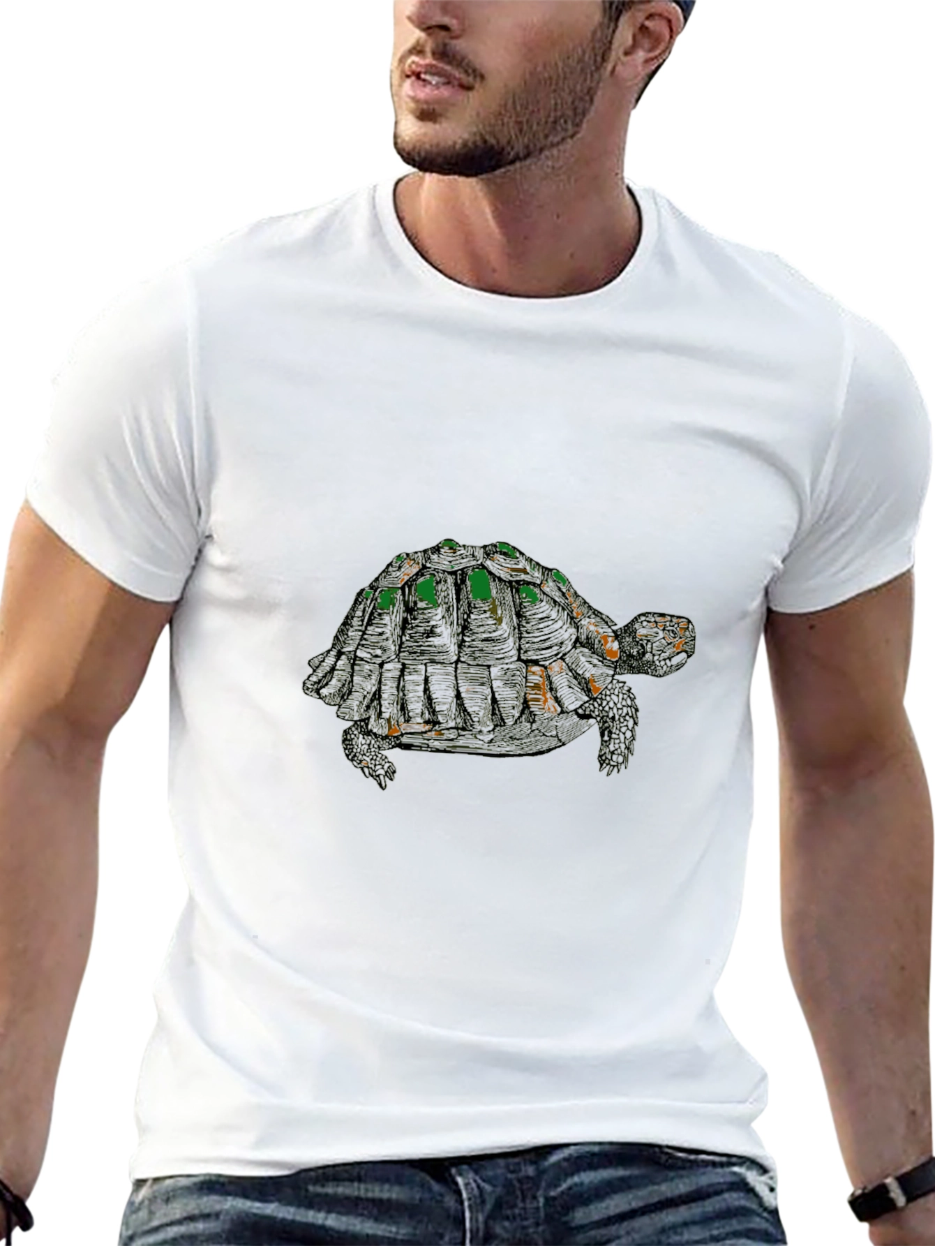 Turtle Graphic Tee - Stylish Black Cotton Blend