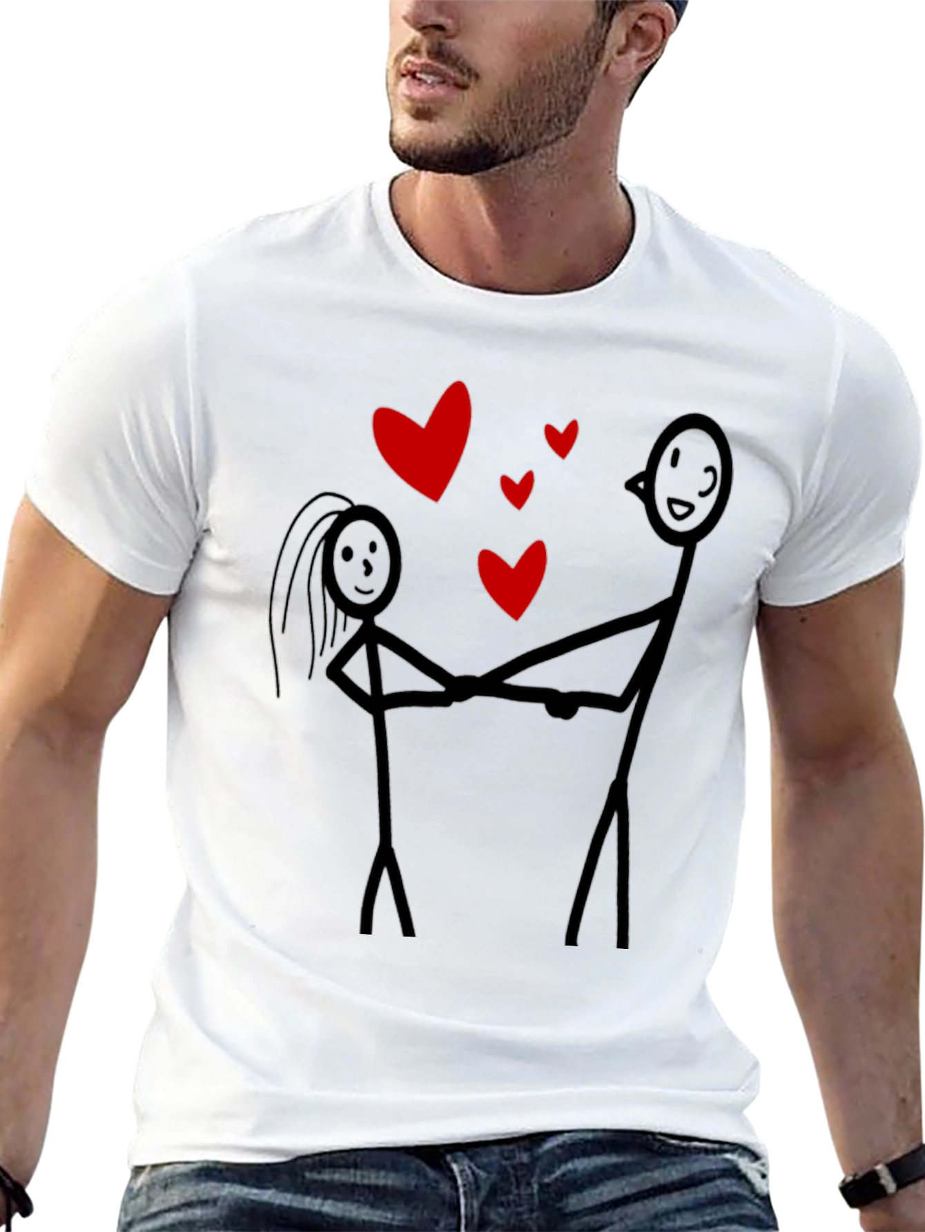 Love Stick Figure Black T-Shirt
