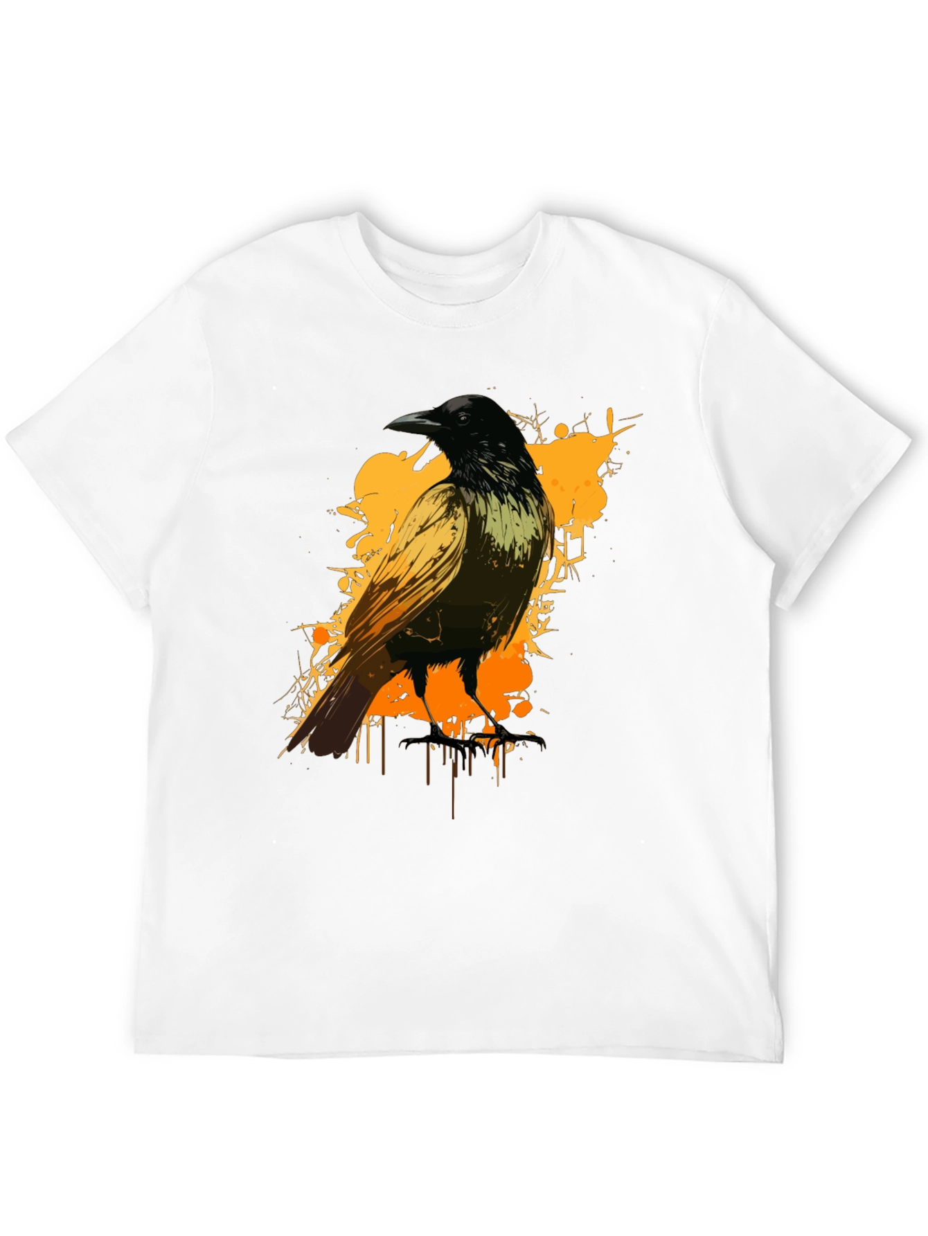 Raven Graphic Tee - Black Cotton Blend Shirt