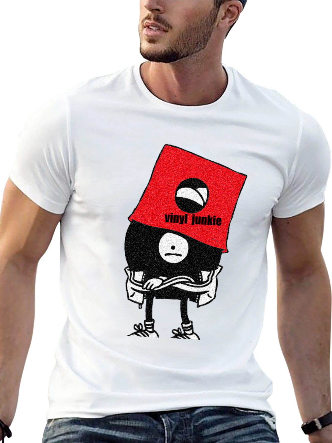 Vinyl Junkie Graphic Tee - Unique Music Lover T-Shirt
