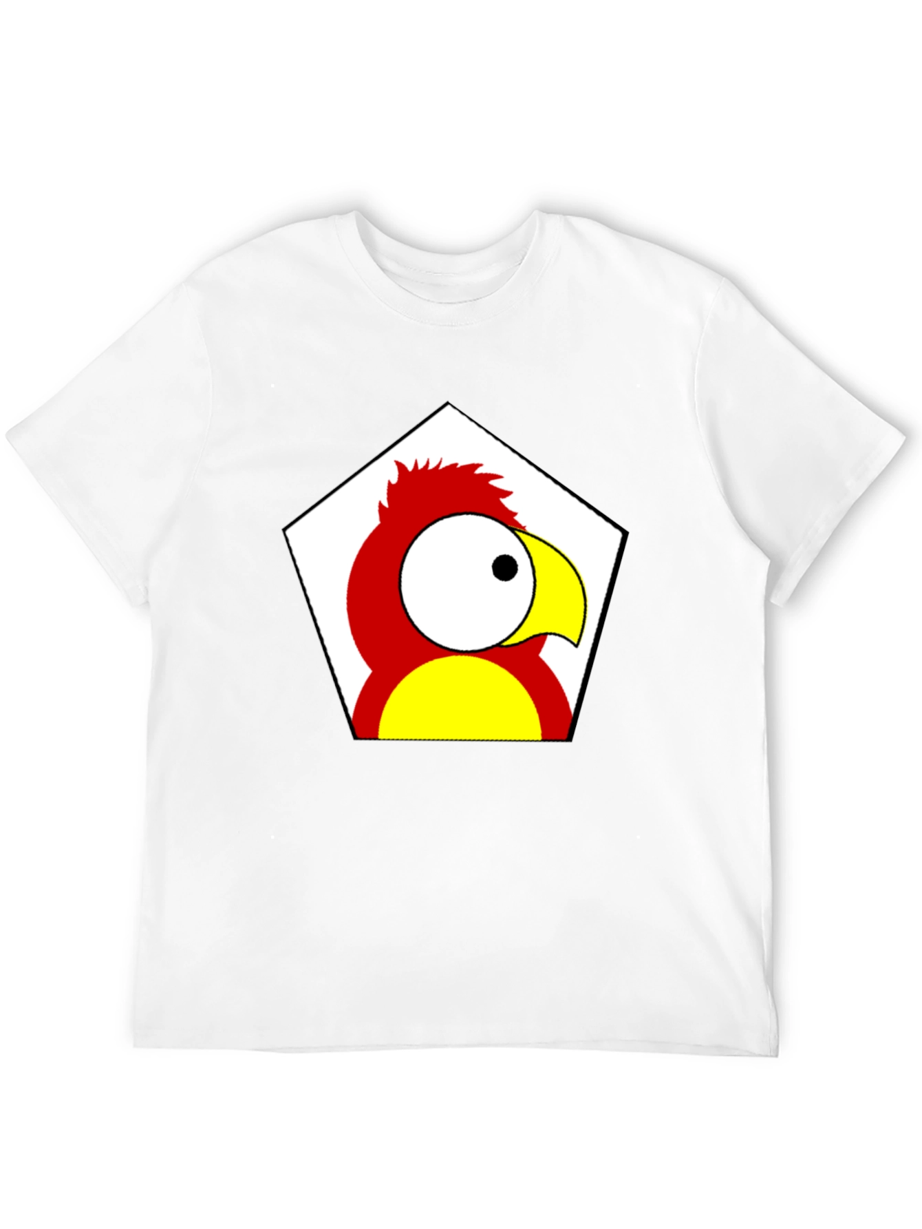 Cartoon Parrot Graphic Tee - Black Unisex T-Shirt