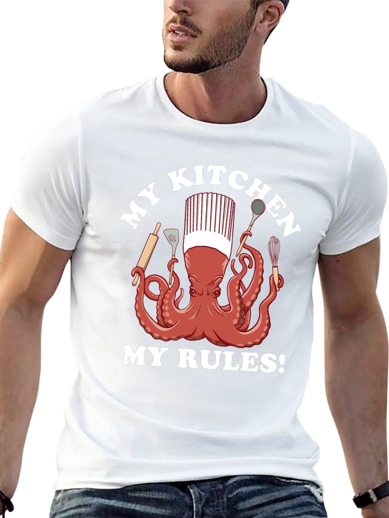 Chef Octopus Graphic T-Shirt - Kitchen Rules