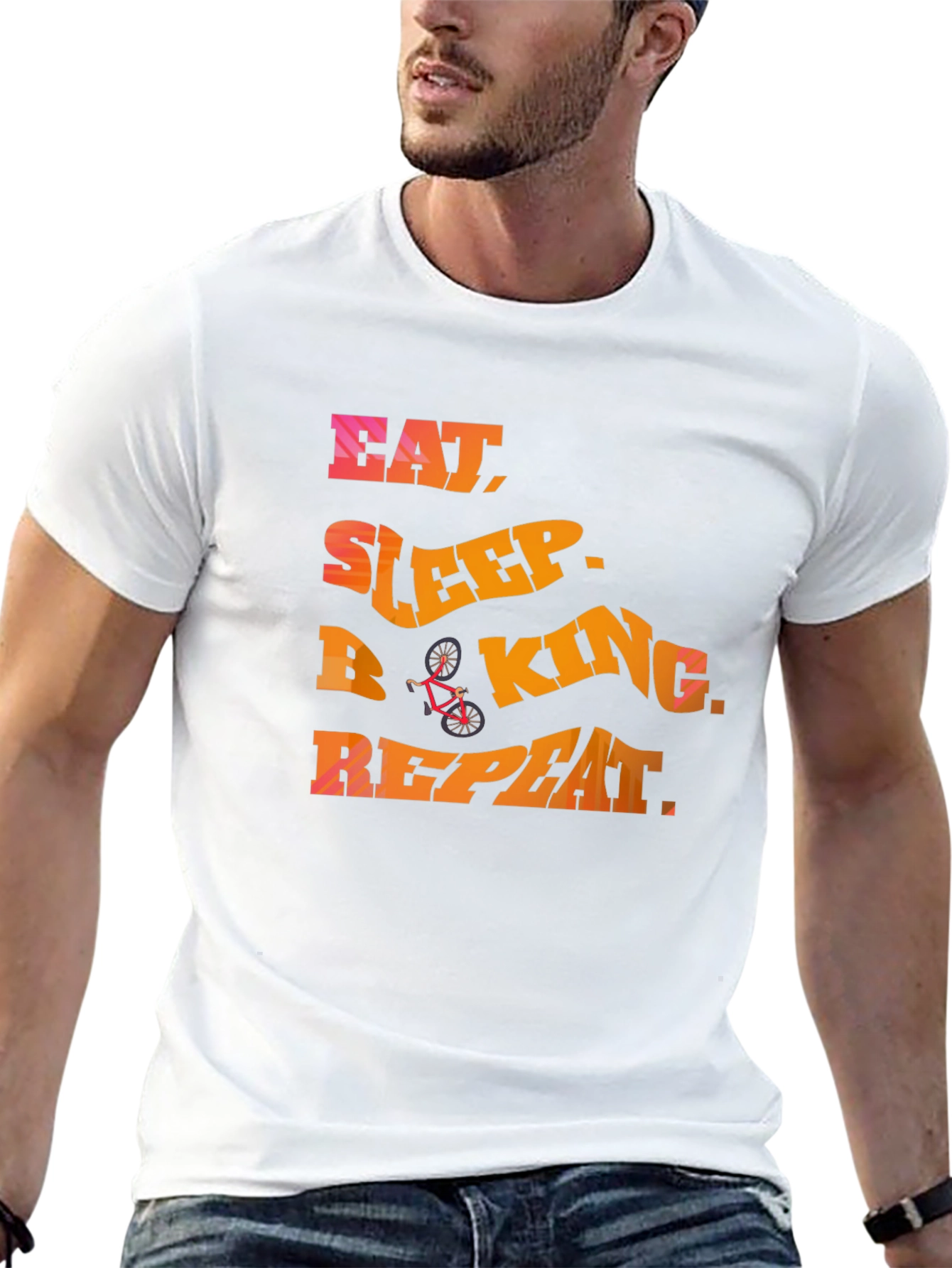 Eat Sleep Biking Repeat - Graphic T-Shirt