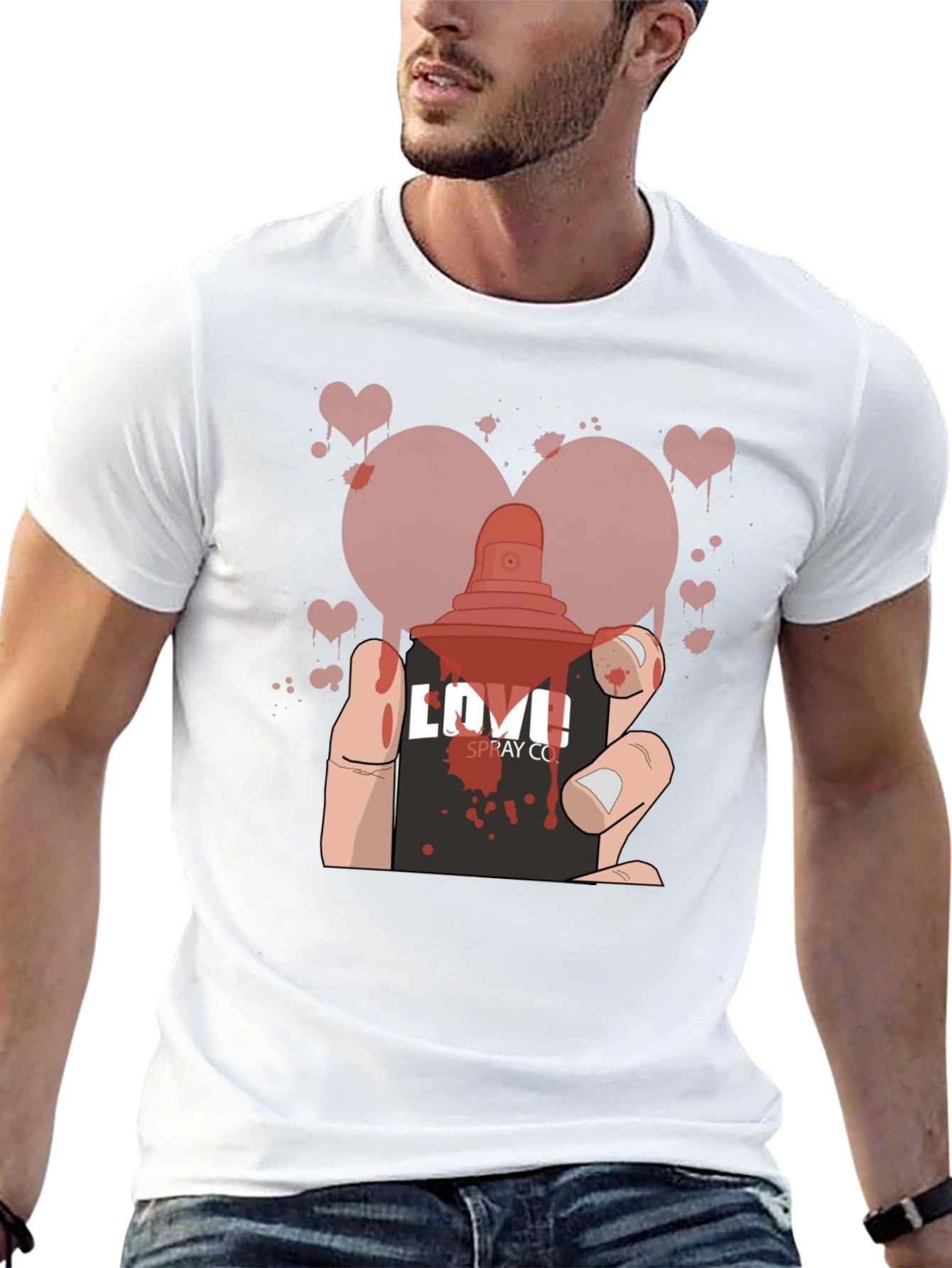 Love Spray Graphic Tee - Unique Artistic Design